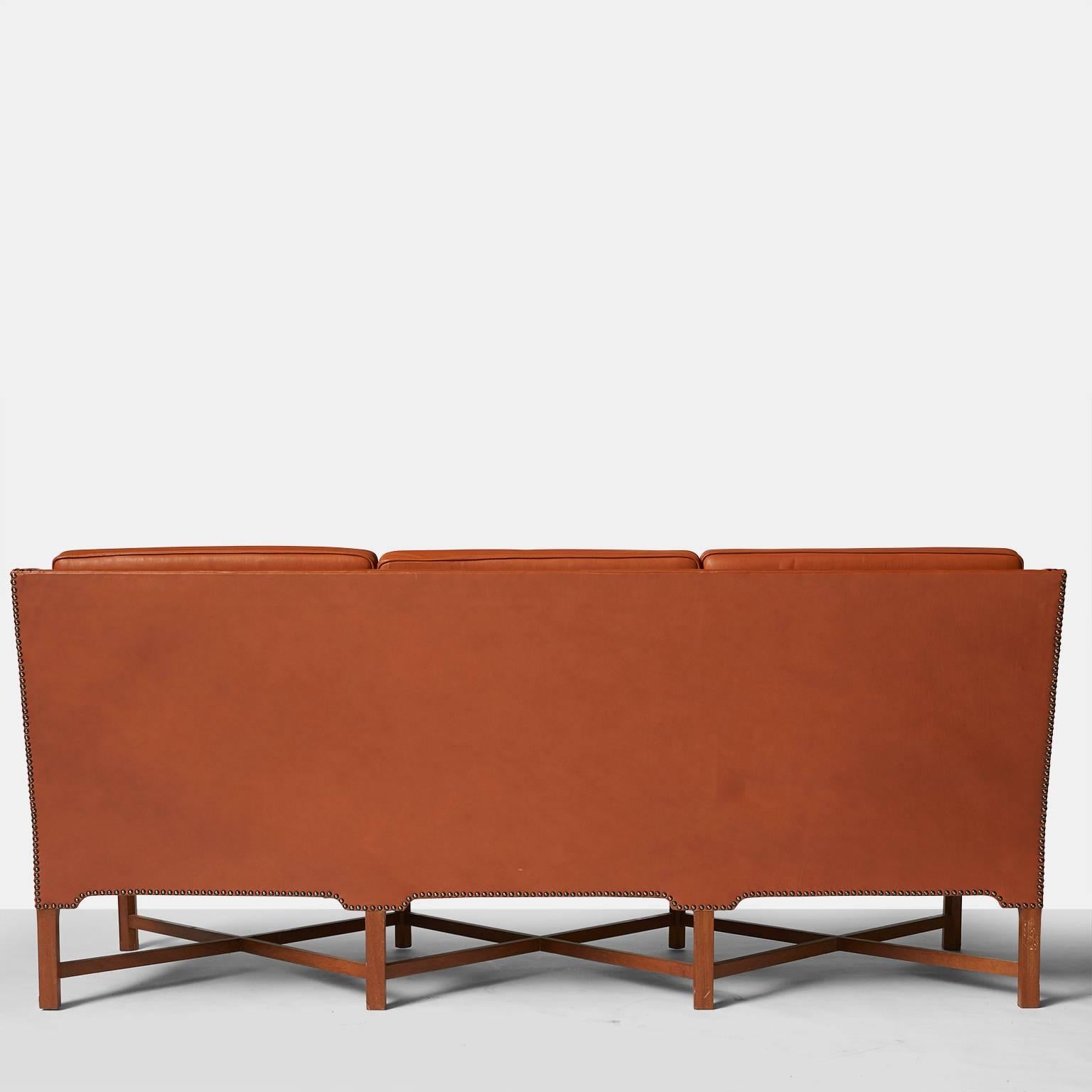 Kaare Klint Sofa Model #4118 by Rud Rasmussen In Good Condition In San Francisco, CA