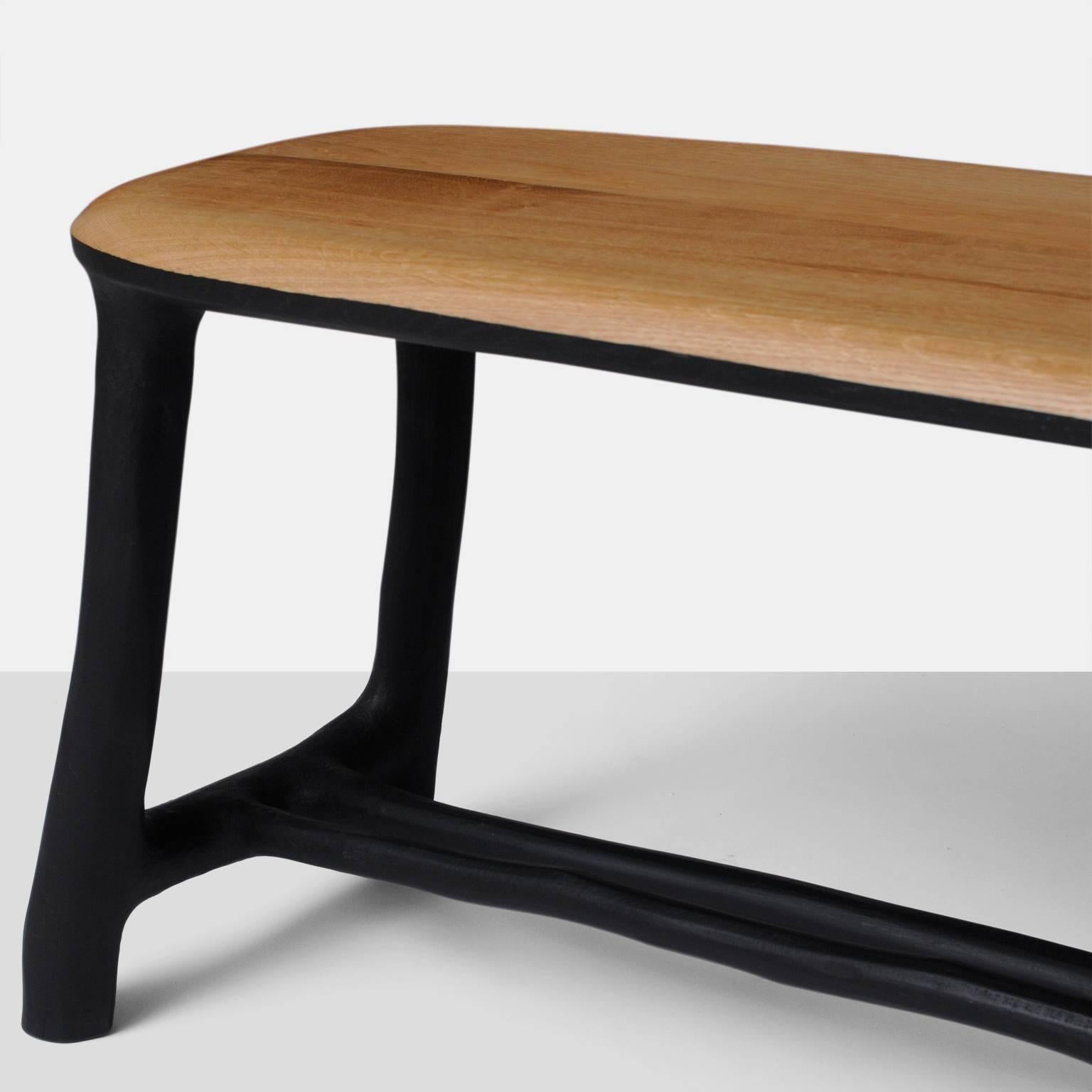 Bench In Oak and Hazel by Valentin Loellmann In Excellent Condition In San Francisco, CA