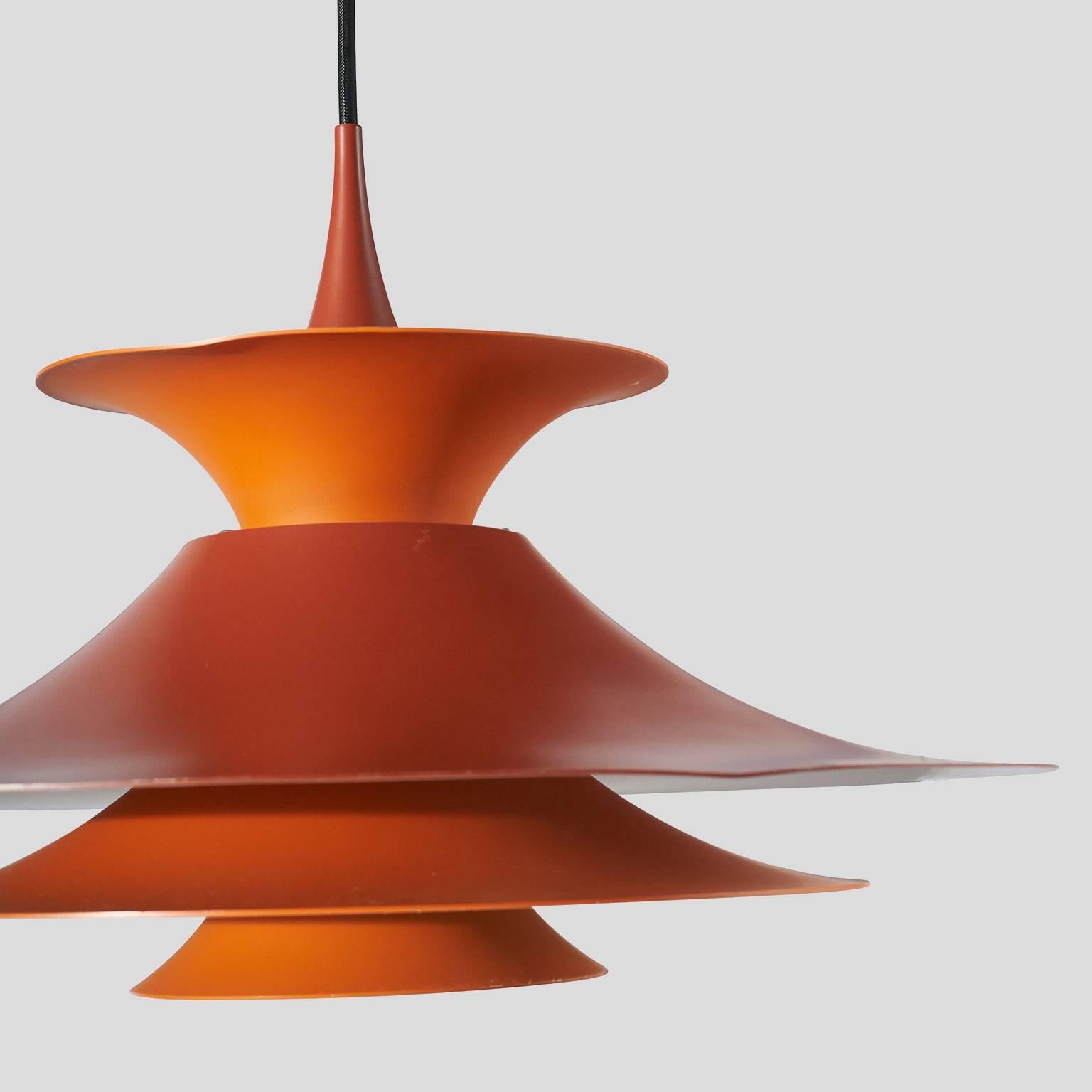 Scandinavian Modern Erik Baslev Pendant in Orange For Sale