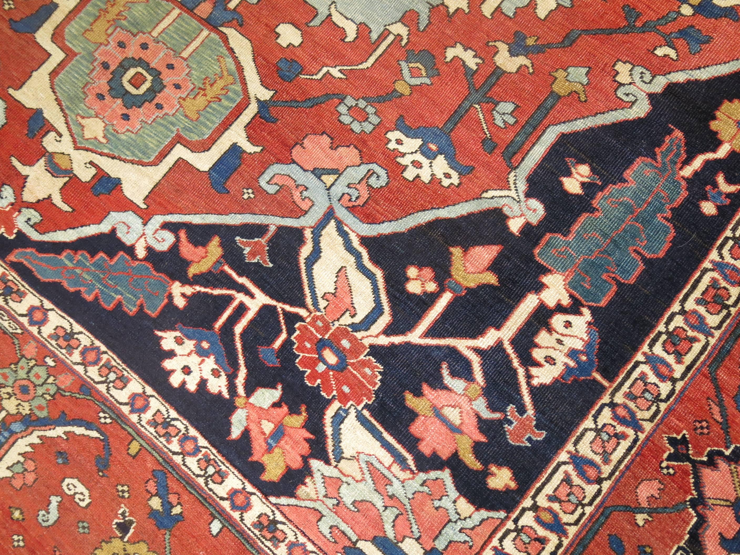 Heriz Serapi Antique Persian Serapi Rug