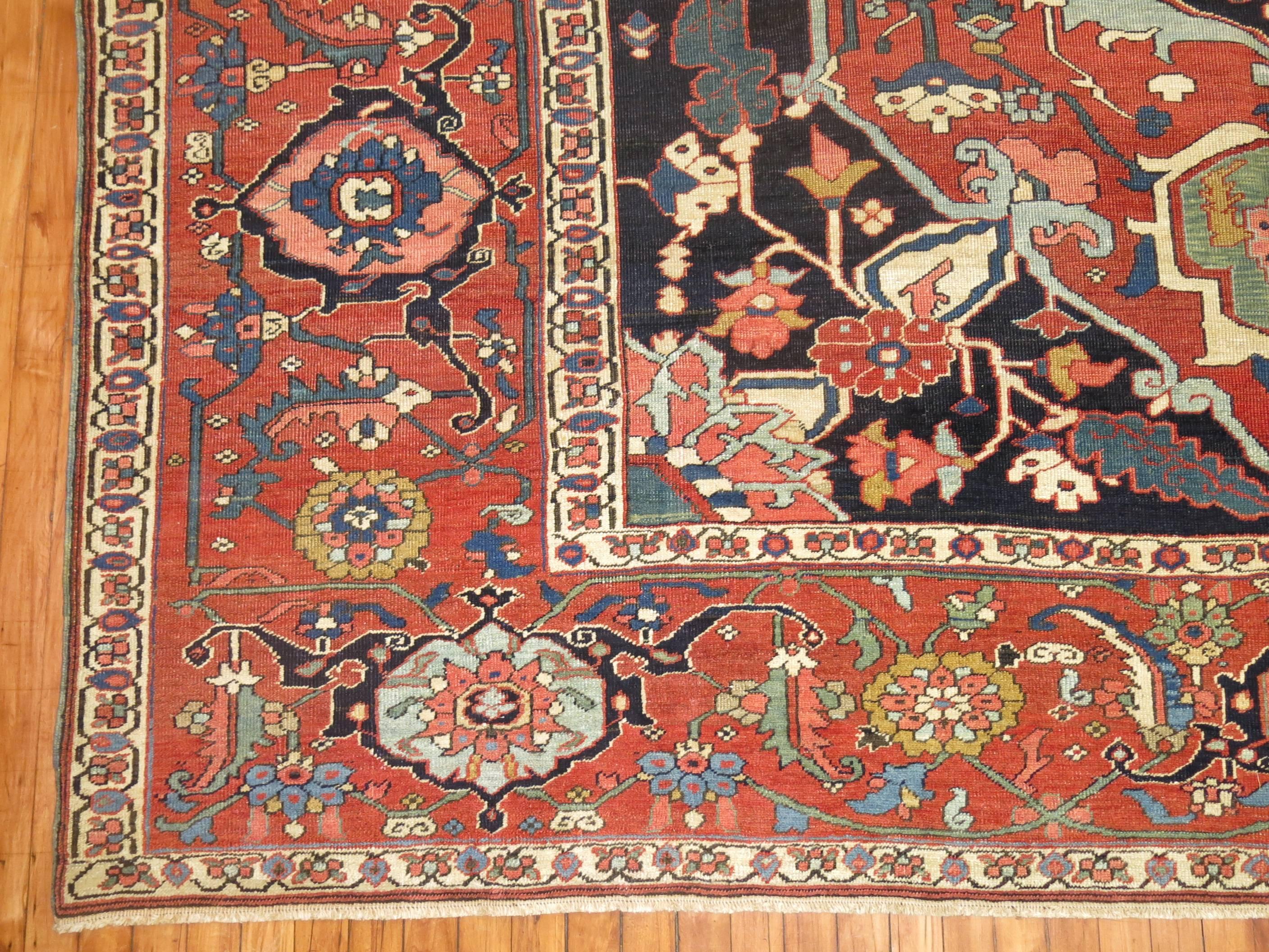 19th Century Antique Persian Serapi Rug