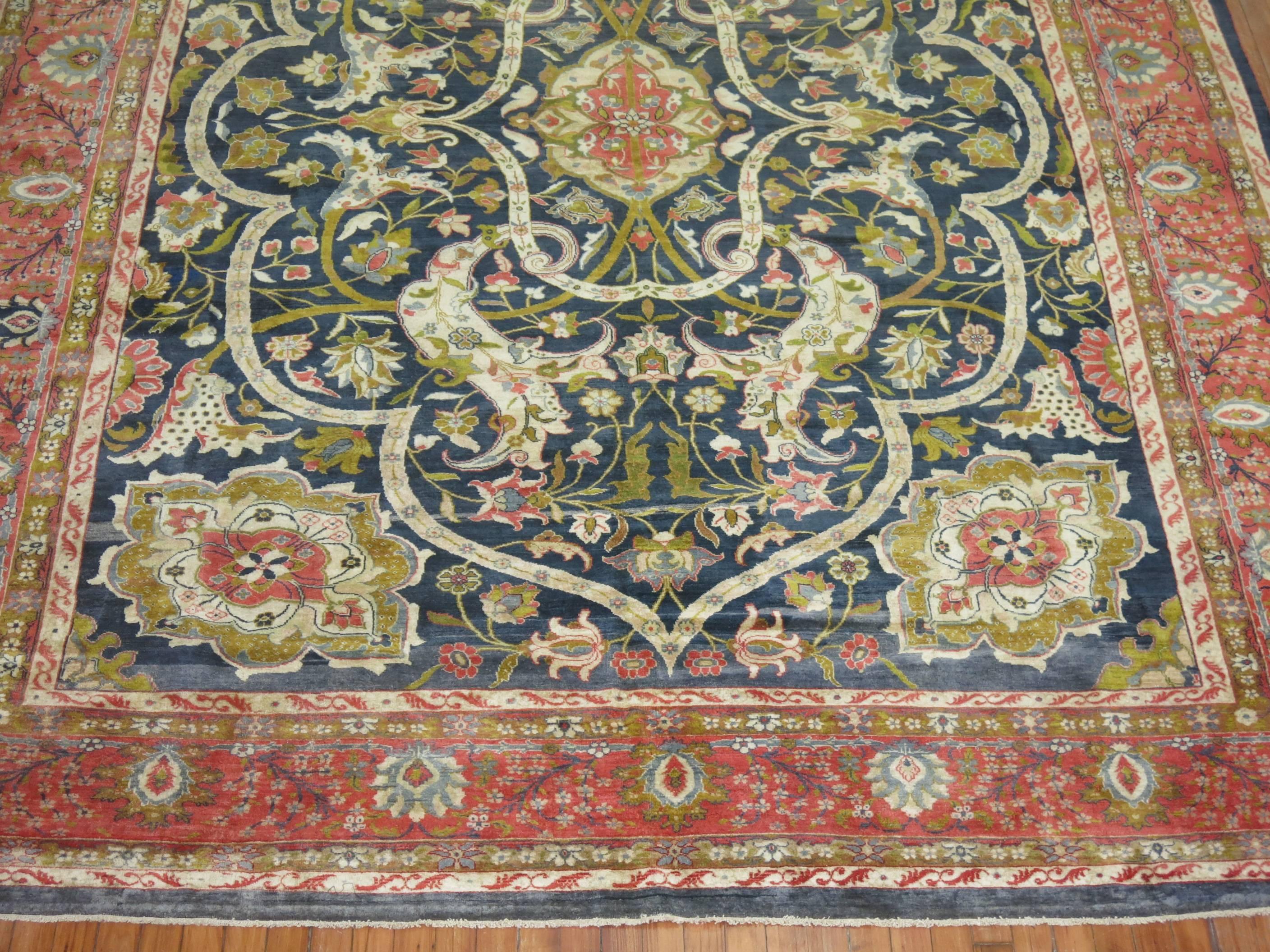 Hand-Woven Antique Indian Larestan Rug