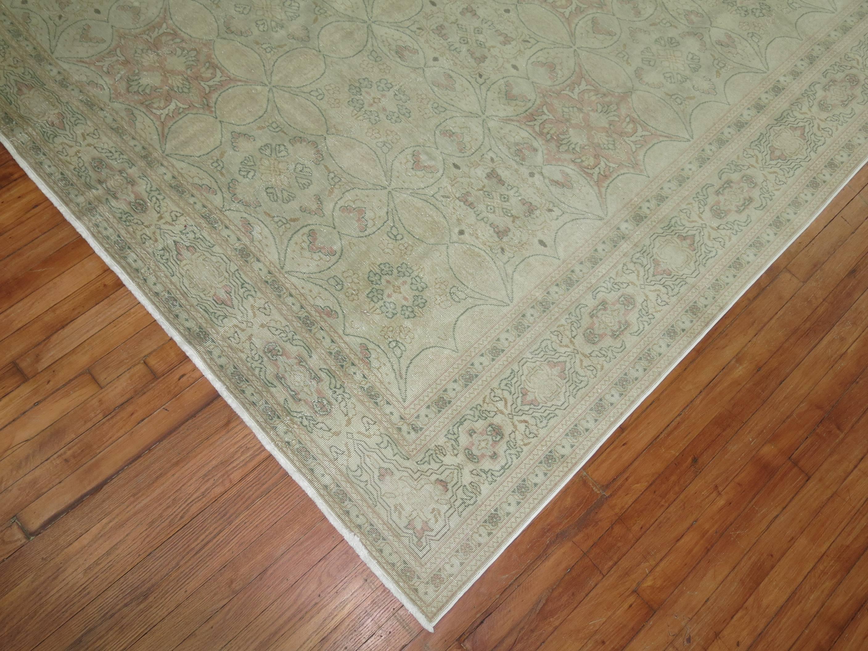 Hand-Knotted Antique Turkish Sivas Room Size Carpet For Sale