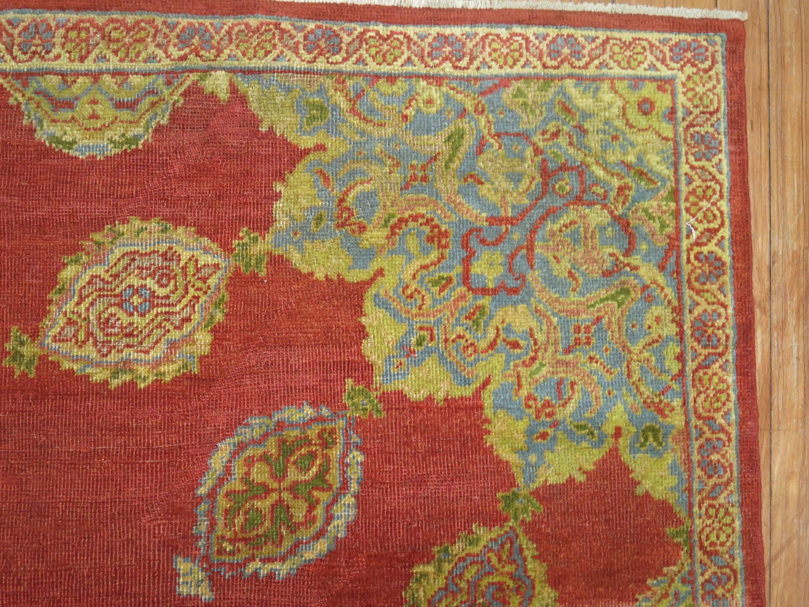 19th Century Antique Persian Ziegler Sultanabad Sampler Rug For Sale