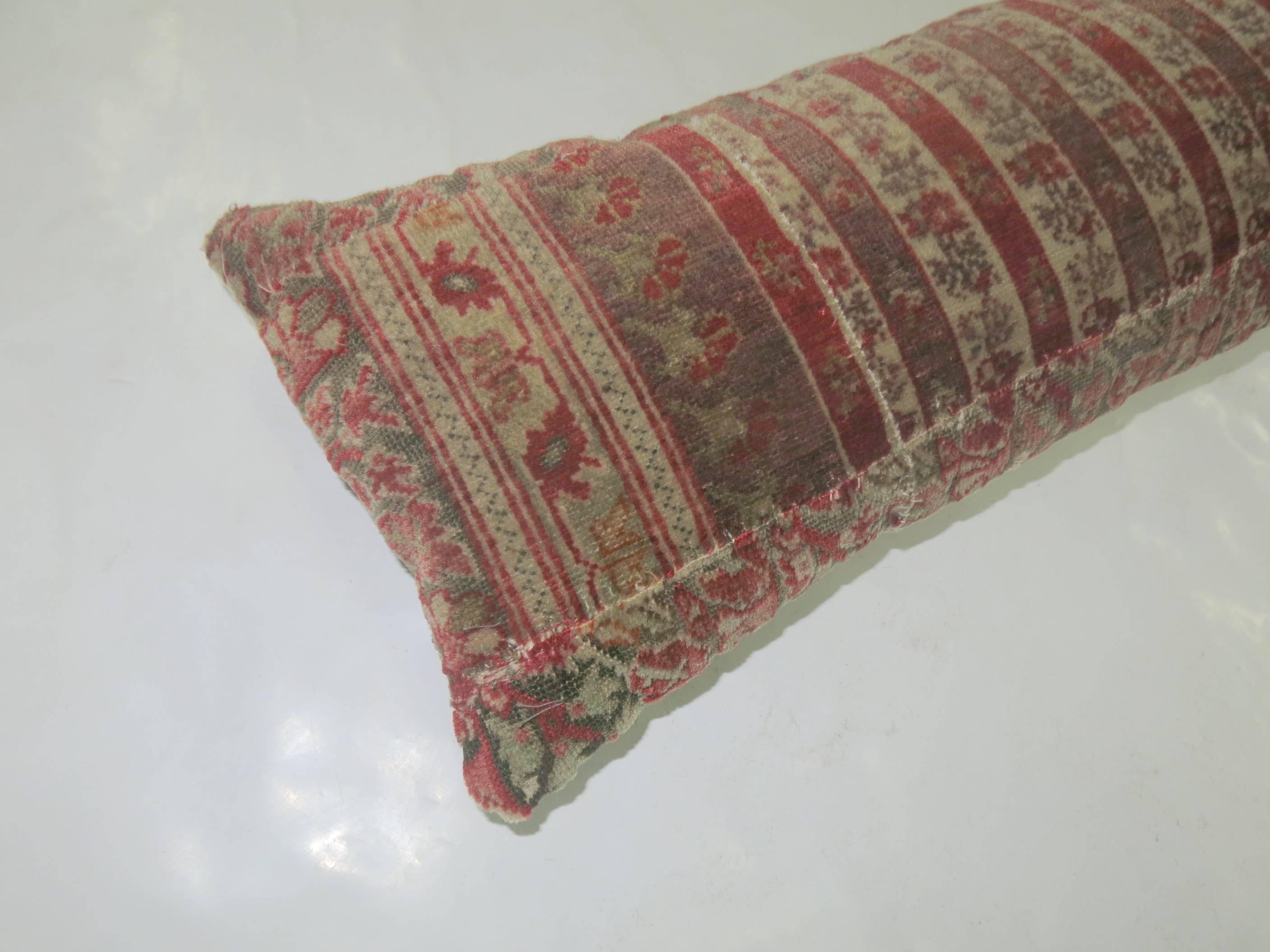 Egyptian Silk Turkish Bolster Pillow Fragment from the 18th Century