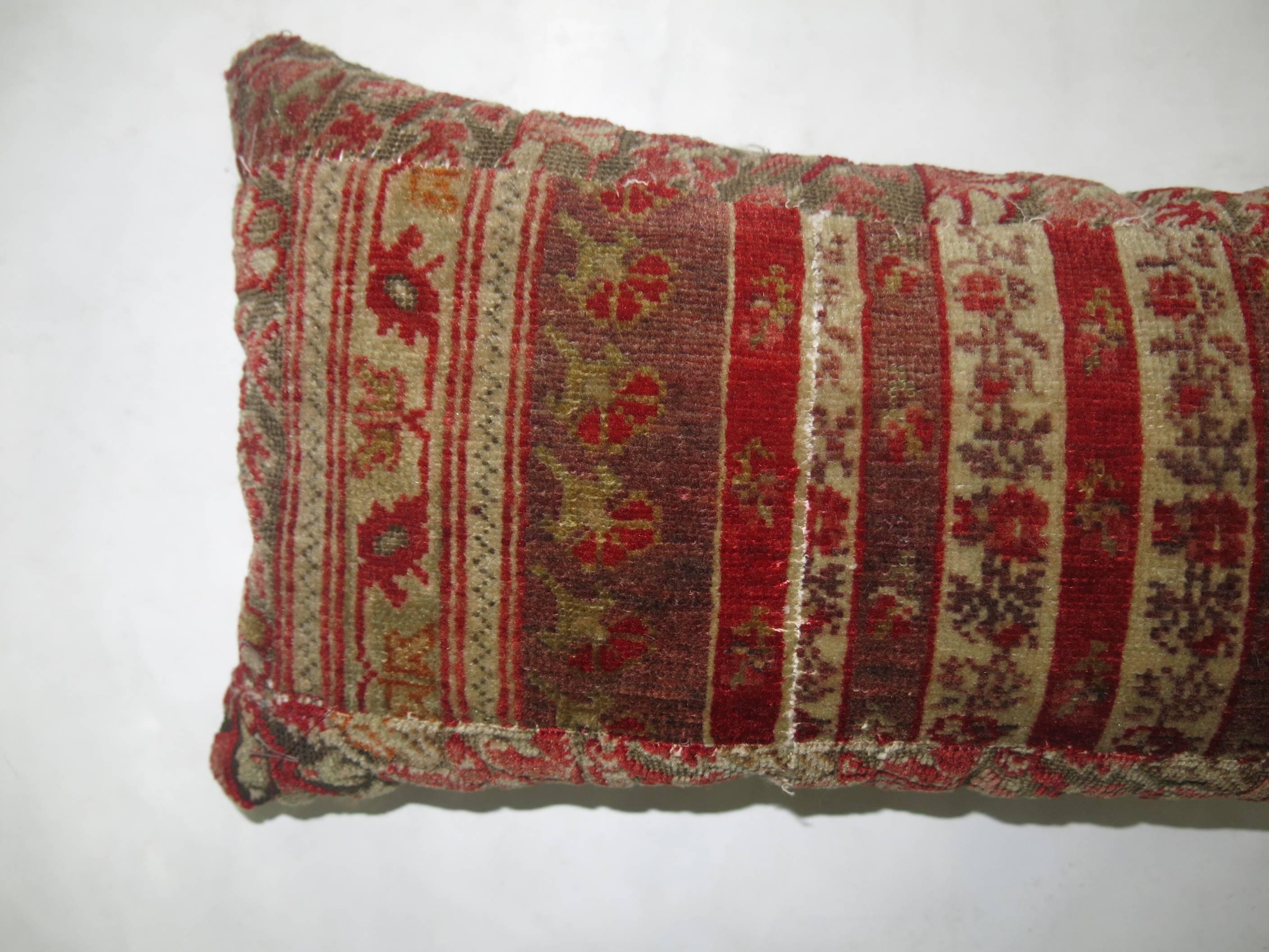 Silk Turkish Bolster Pillow Fragment from the 18th Century In Fair Condition In New York, NY