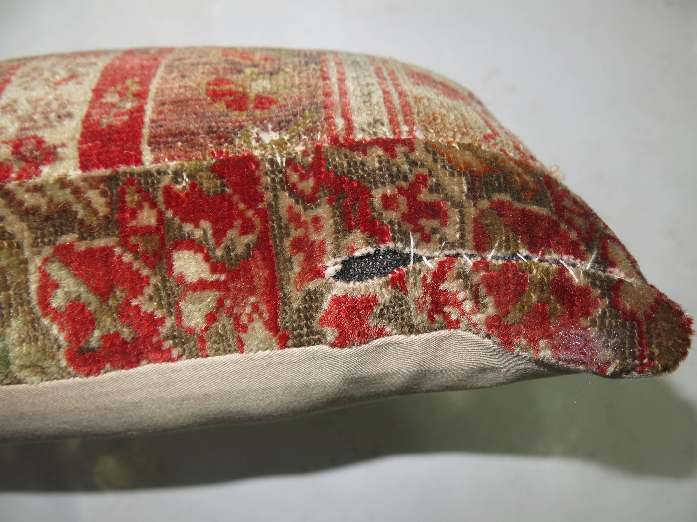 Cotton Silk Turkish Bolster Pillow Fragment from the 18th Century