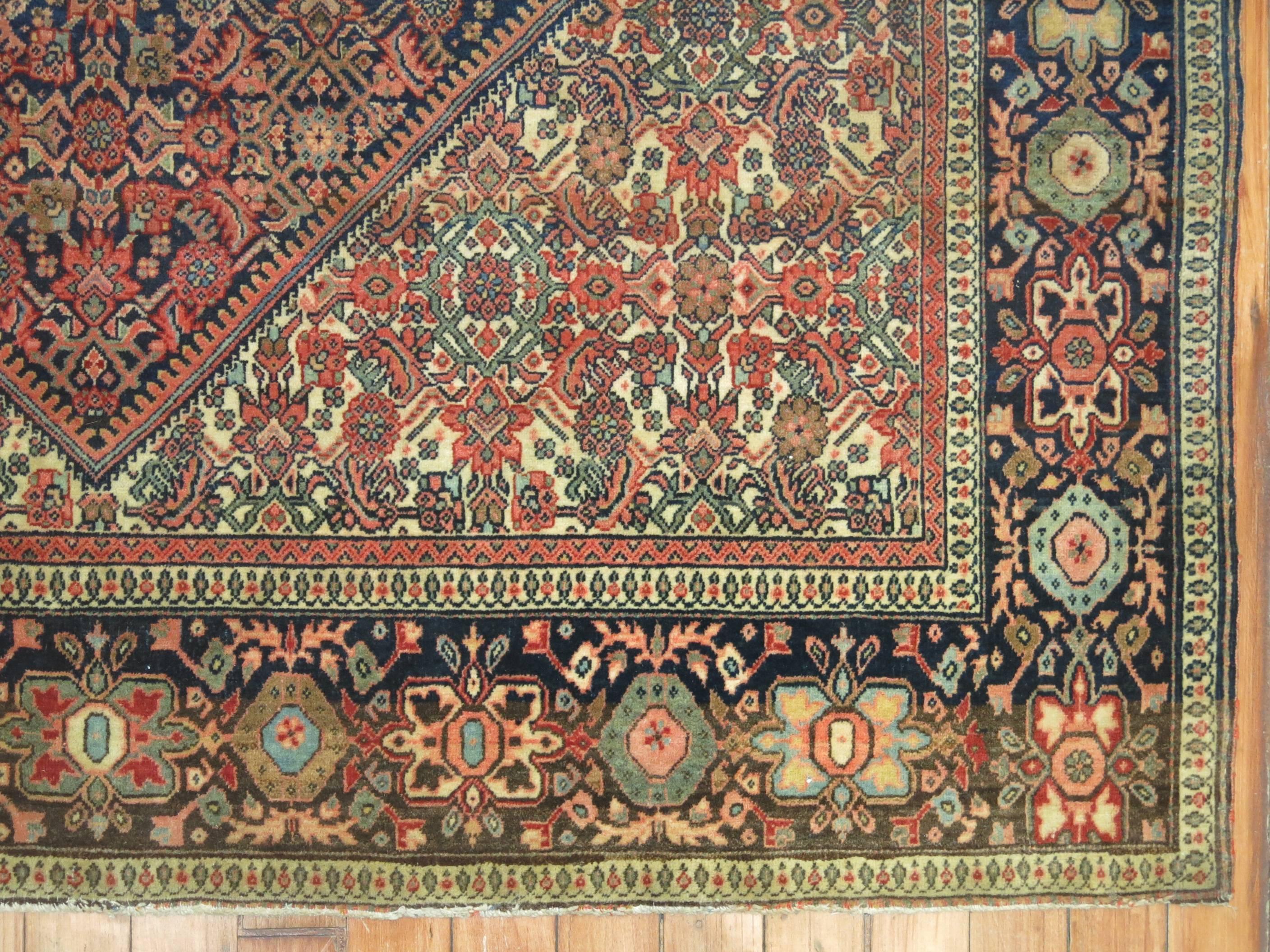 Hand-Knotted Antique Ferahan Sarouk Rug