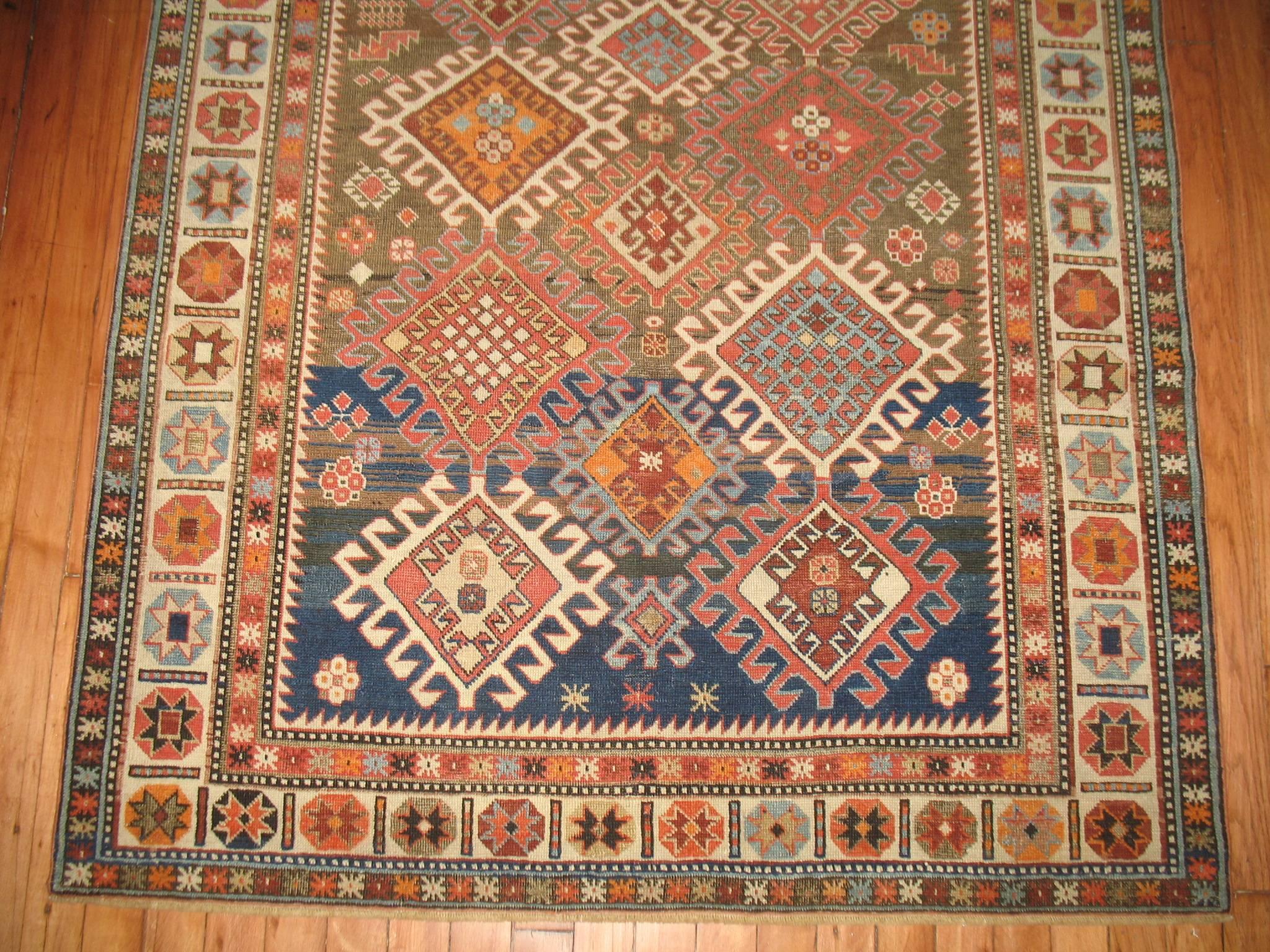 Kazak Decorative Antique Shirvan Caucasian Rug