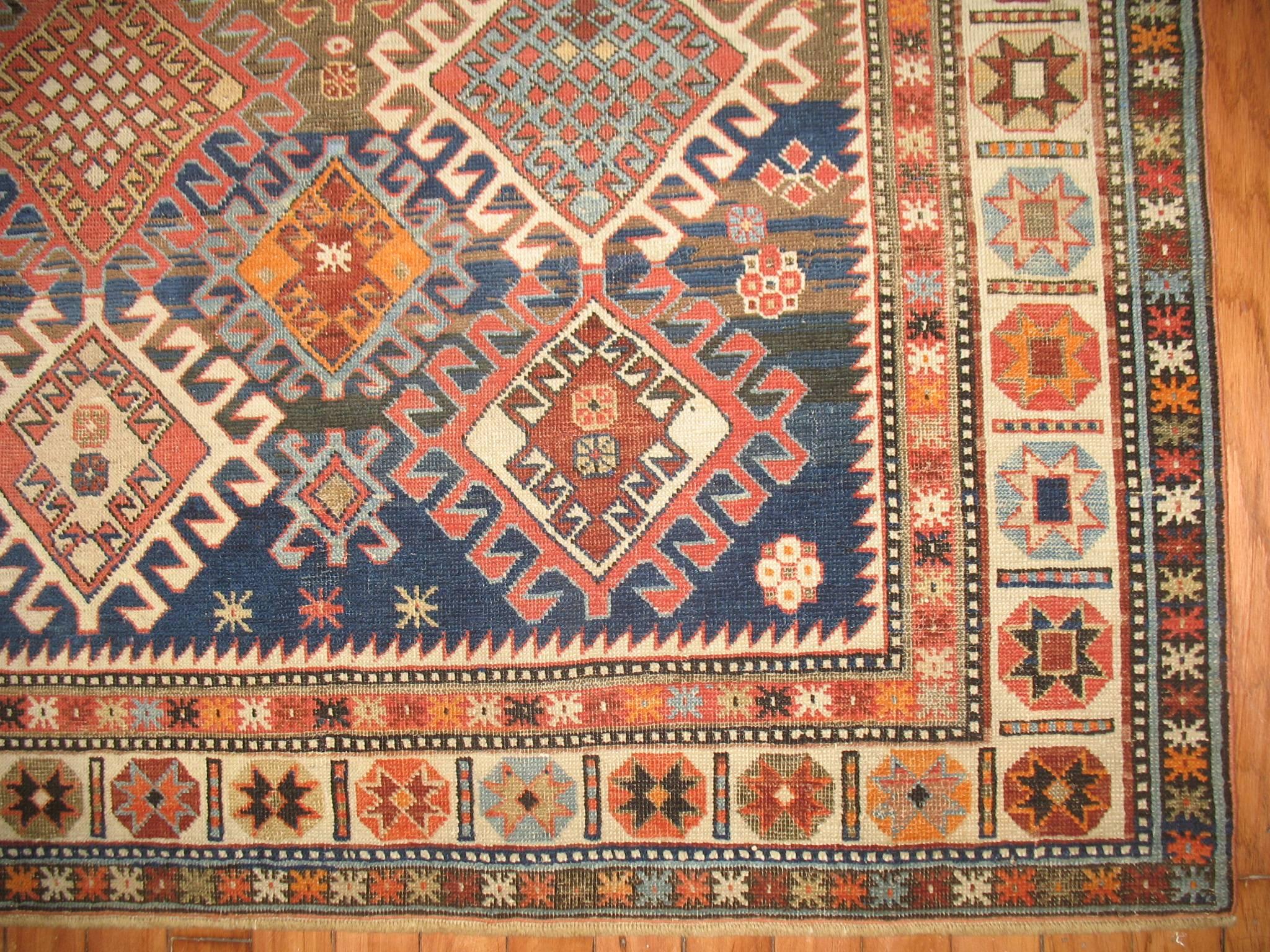 Hand-Knotted Decorative Antique Shirvan Caucasian Rug