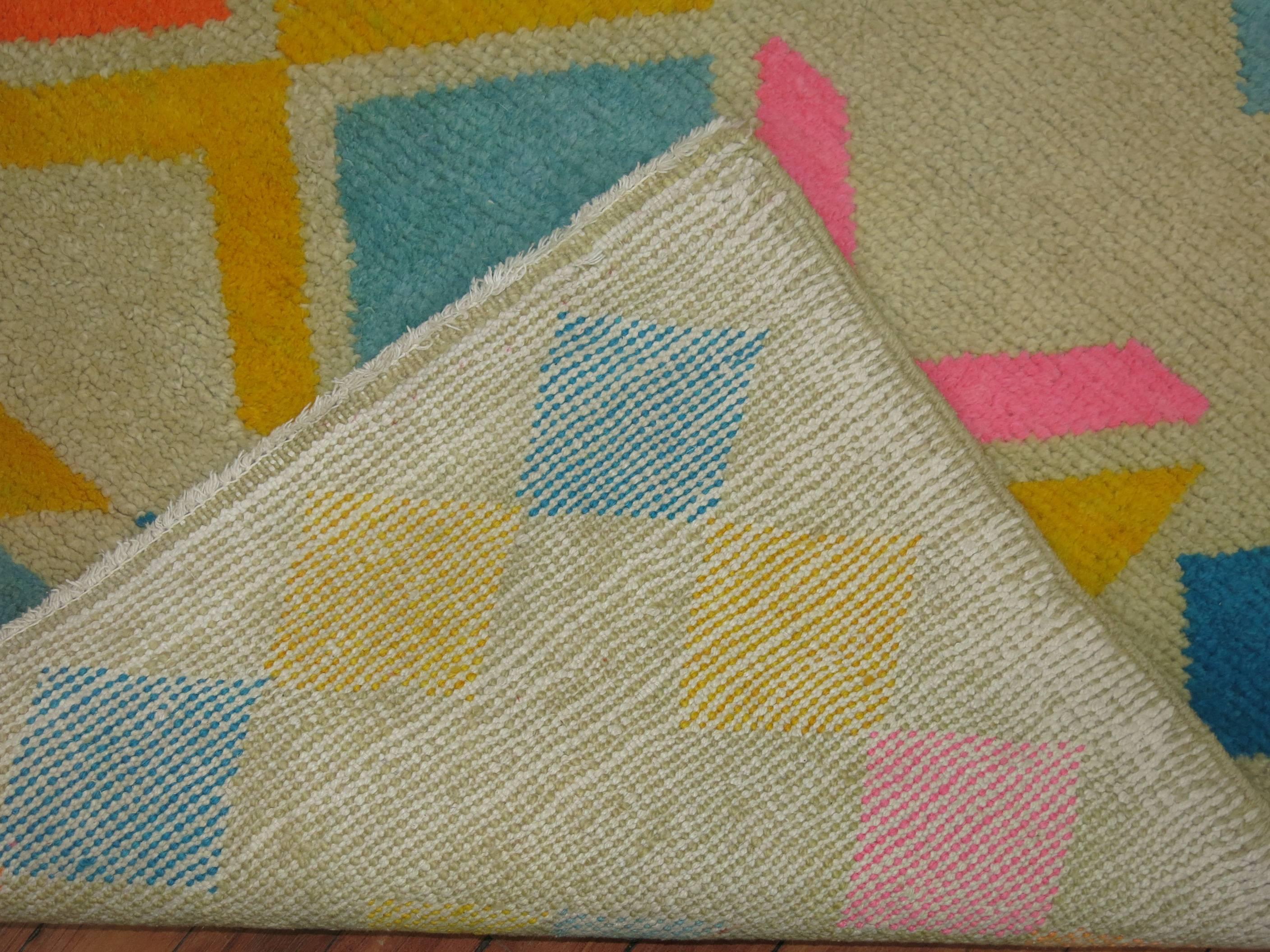 Alfombra turca vintage ecléctica en venta 2