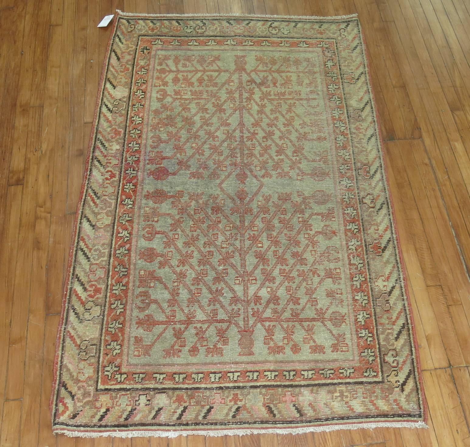 An early 20th century antique Khotan rug

4'1'' x 6'10''