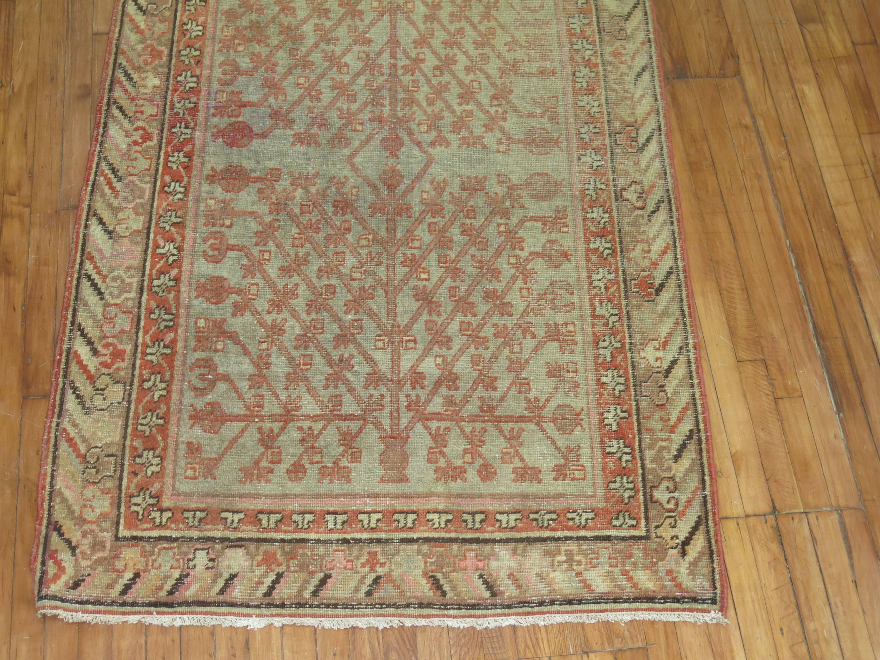Anglo-Japanese Worn Antique Khotan Area Size Rug For Sale