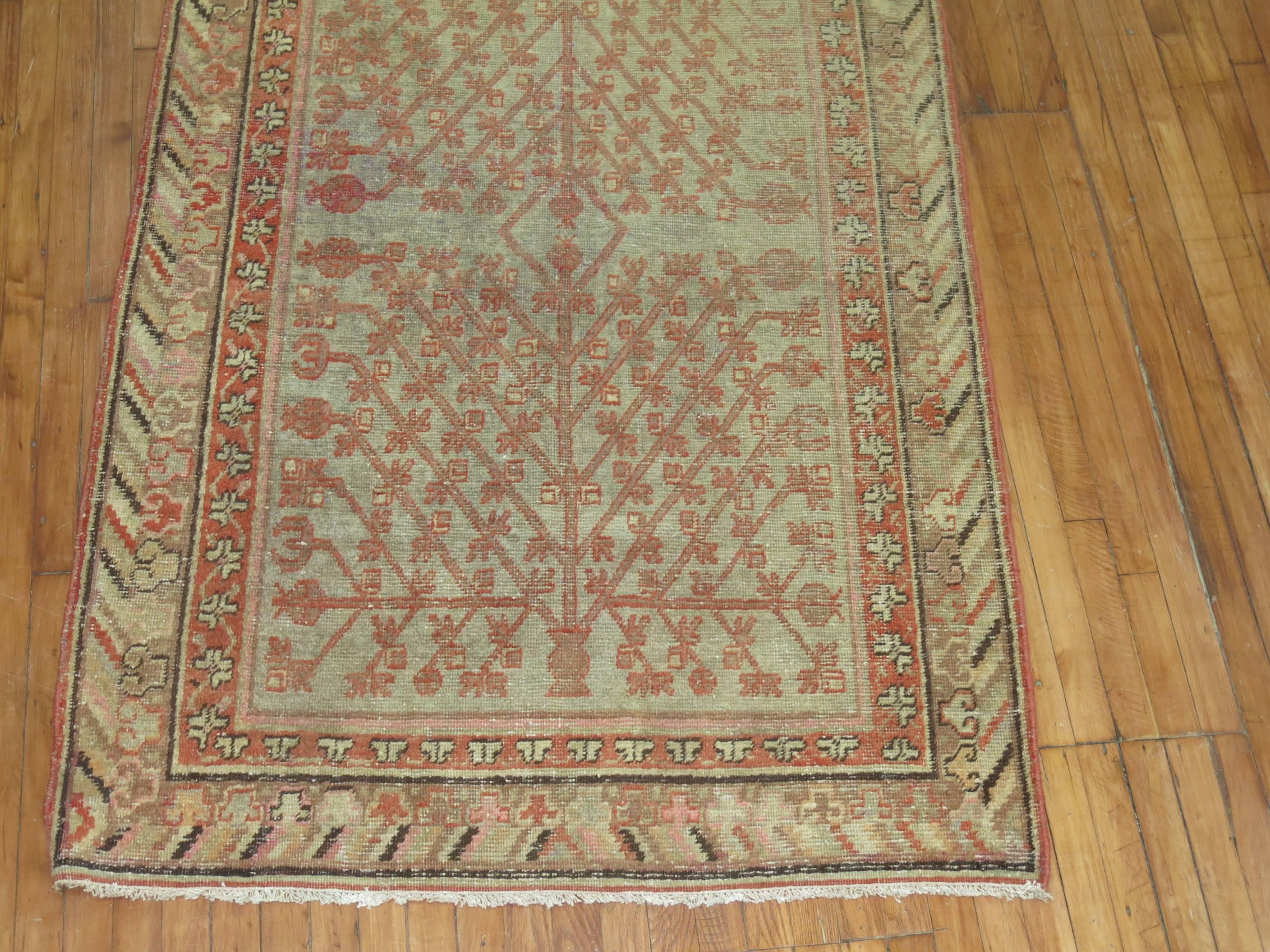 Anglo-Japanese Worn Antique Khotan Area Size Rug For Sale