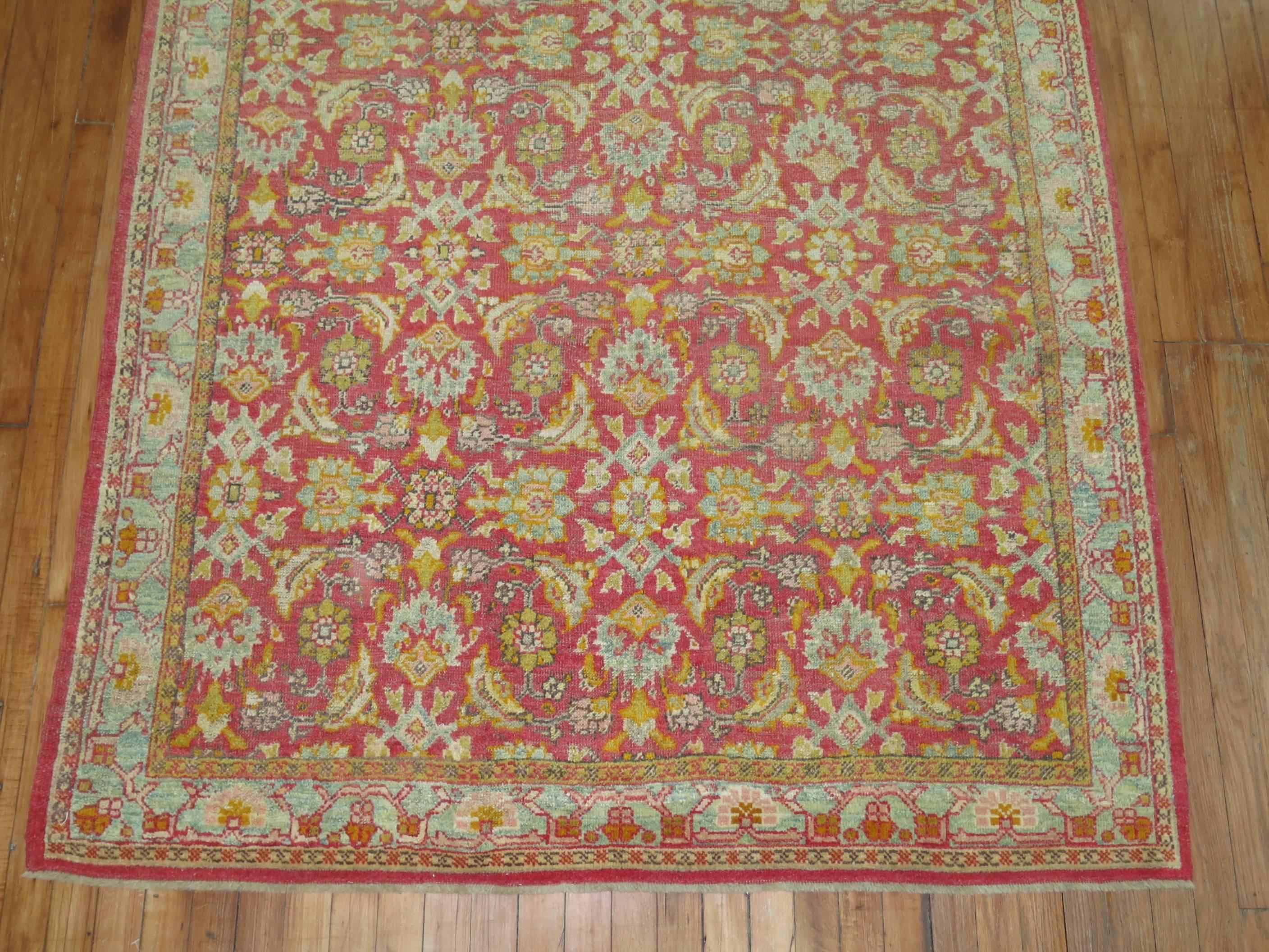 Wool Zabihi Collection Antique Turkish Kula Carpet For Sale