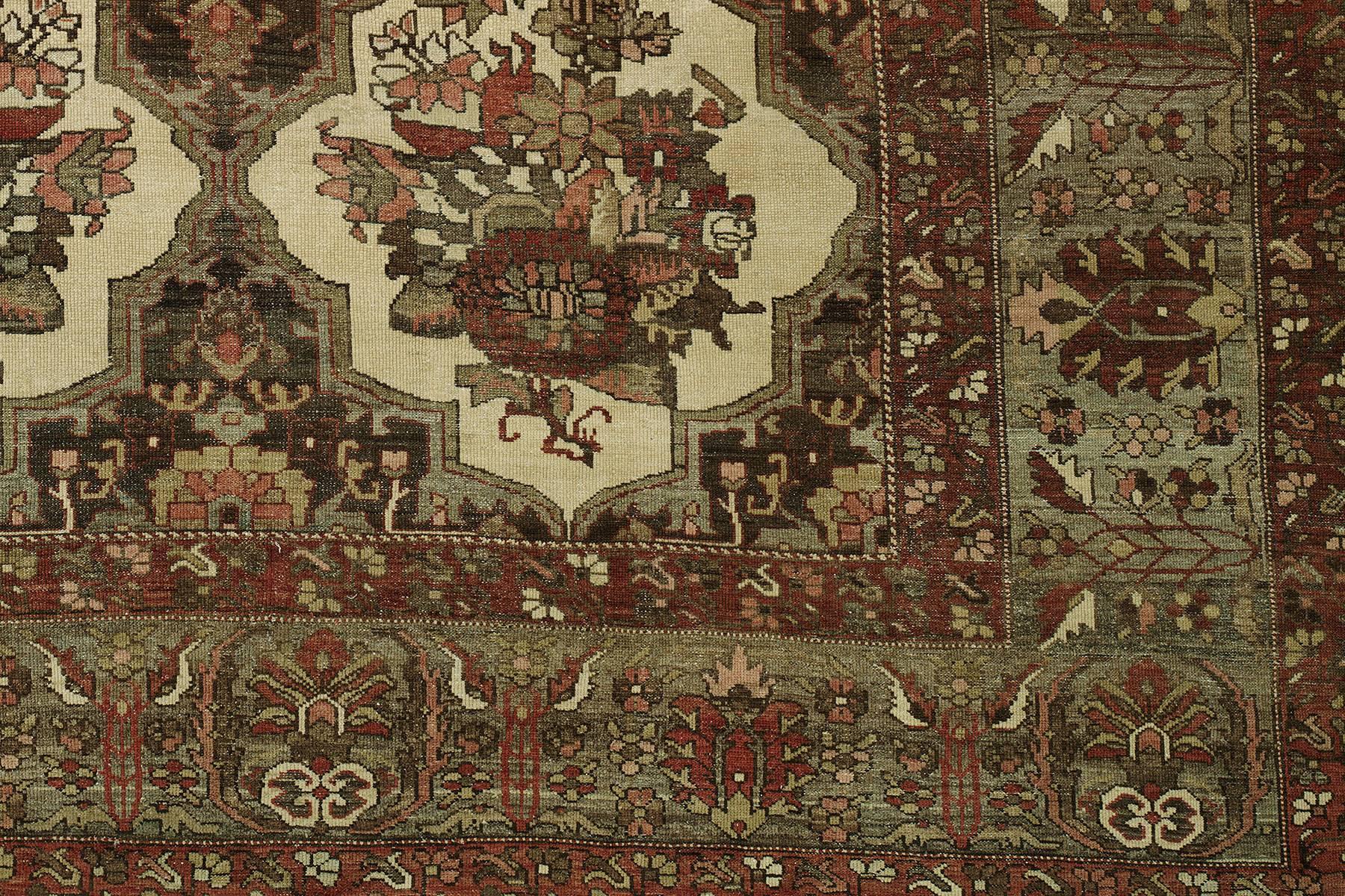 Gustavian Antique Persian Bakhtiari Carpet