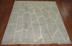 Gray Turkish Modernist Square Rug