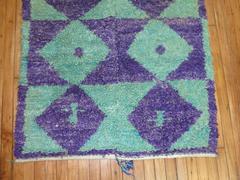 Zabihi Collection Purple Green Vintage Turkish Shag Rug