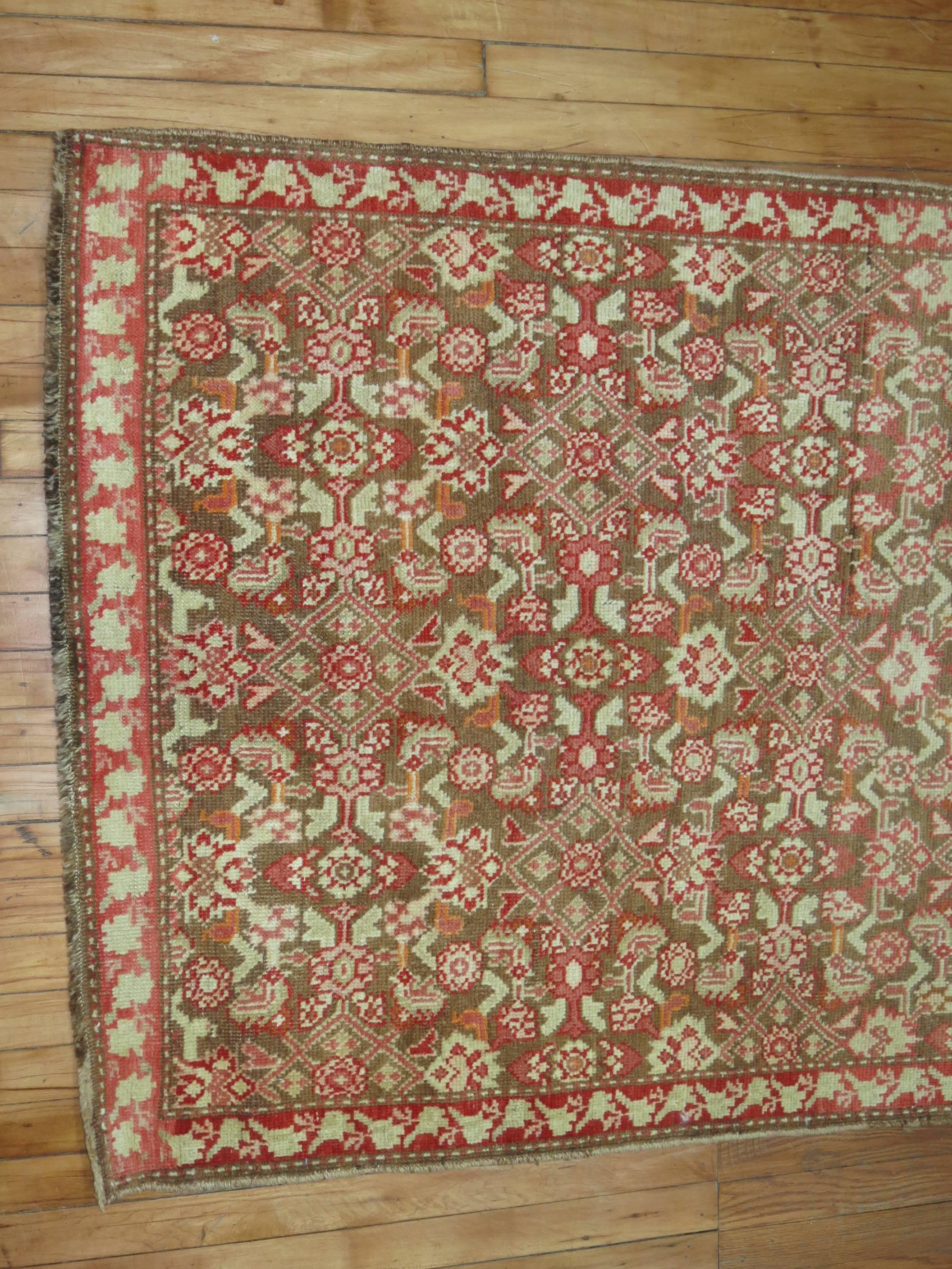 Malayer Brown Red Color Vintage 20th Century Runner For Sale
