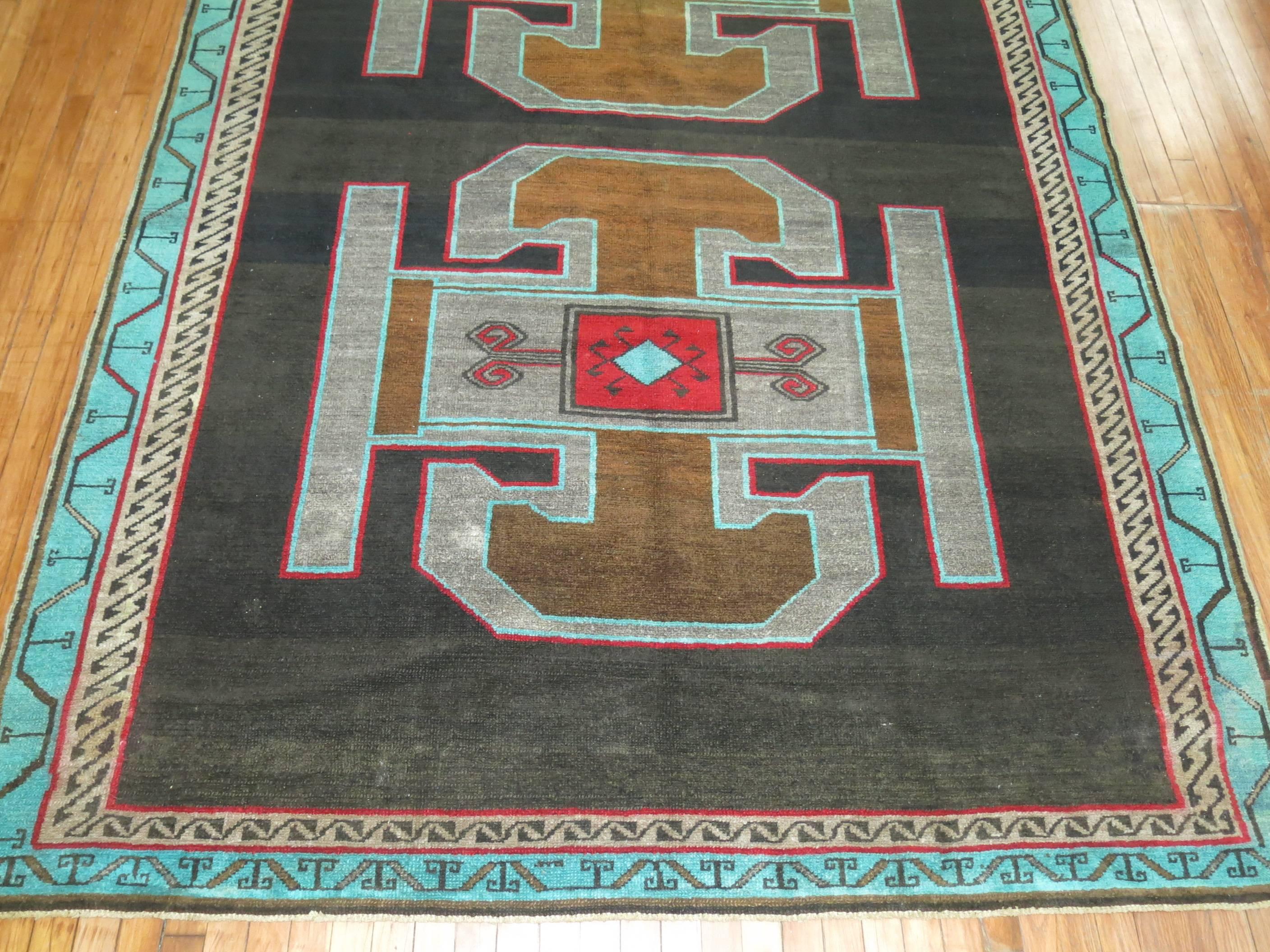 Vintage Turkish Kars Gallery Carpet In Excellent Condition In New York, NY