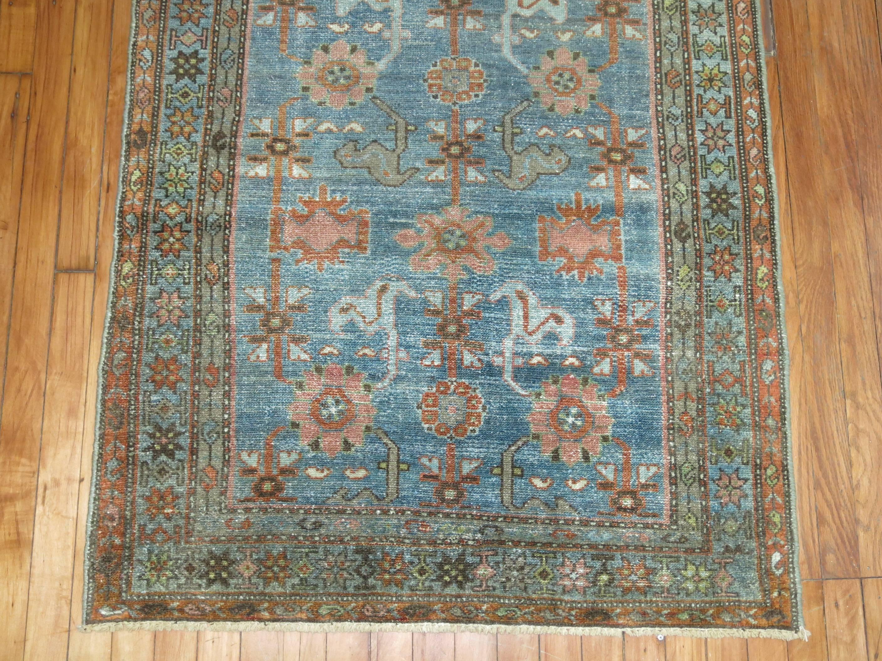 Wool Blue Persian Malayer Rug