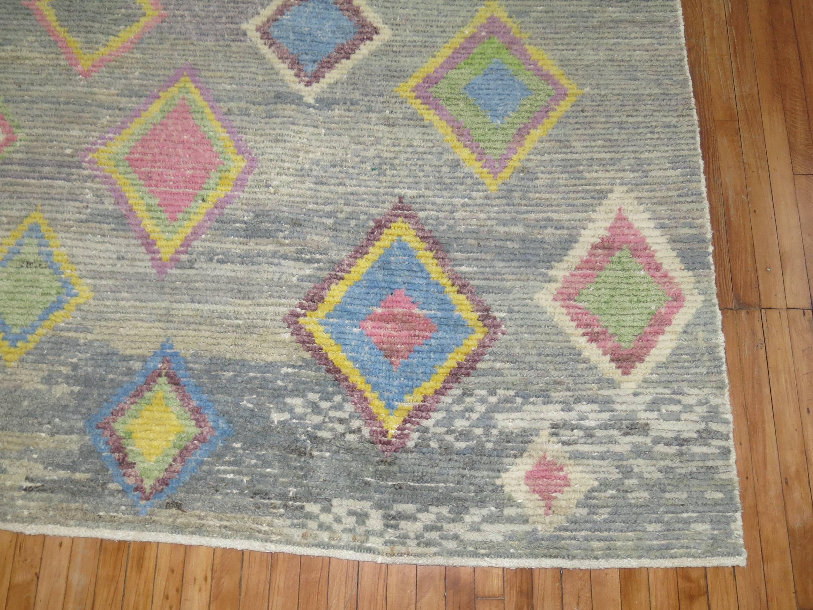 Zabihi Collection Vintage Inspired Turkish Tulu Rug For Sale 1