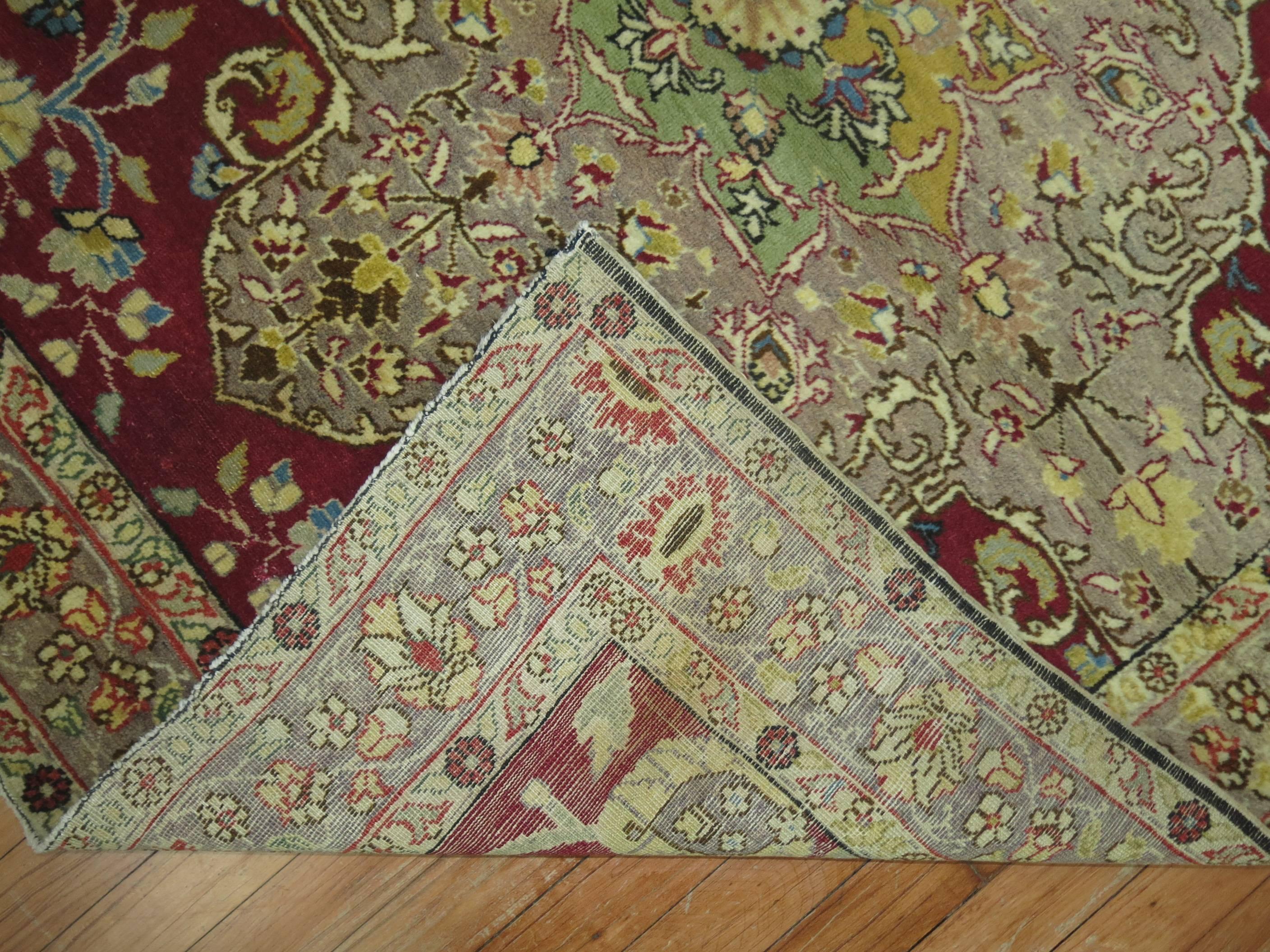 Antique Turkish Sivas Square Size Throw Scatter Rug In Excellent Condition For Sale In New York, NY
