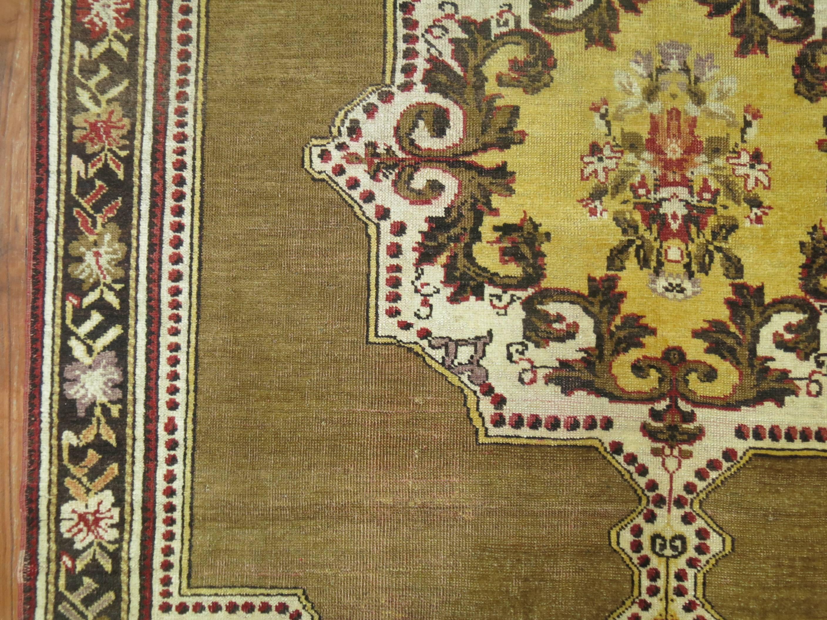 yellow medallion rug