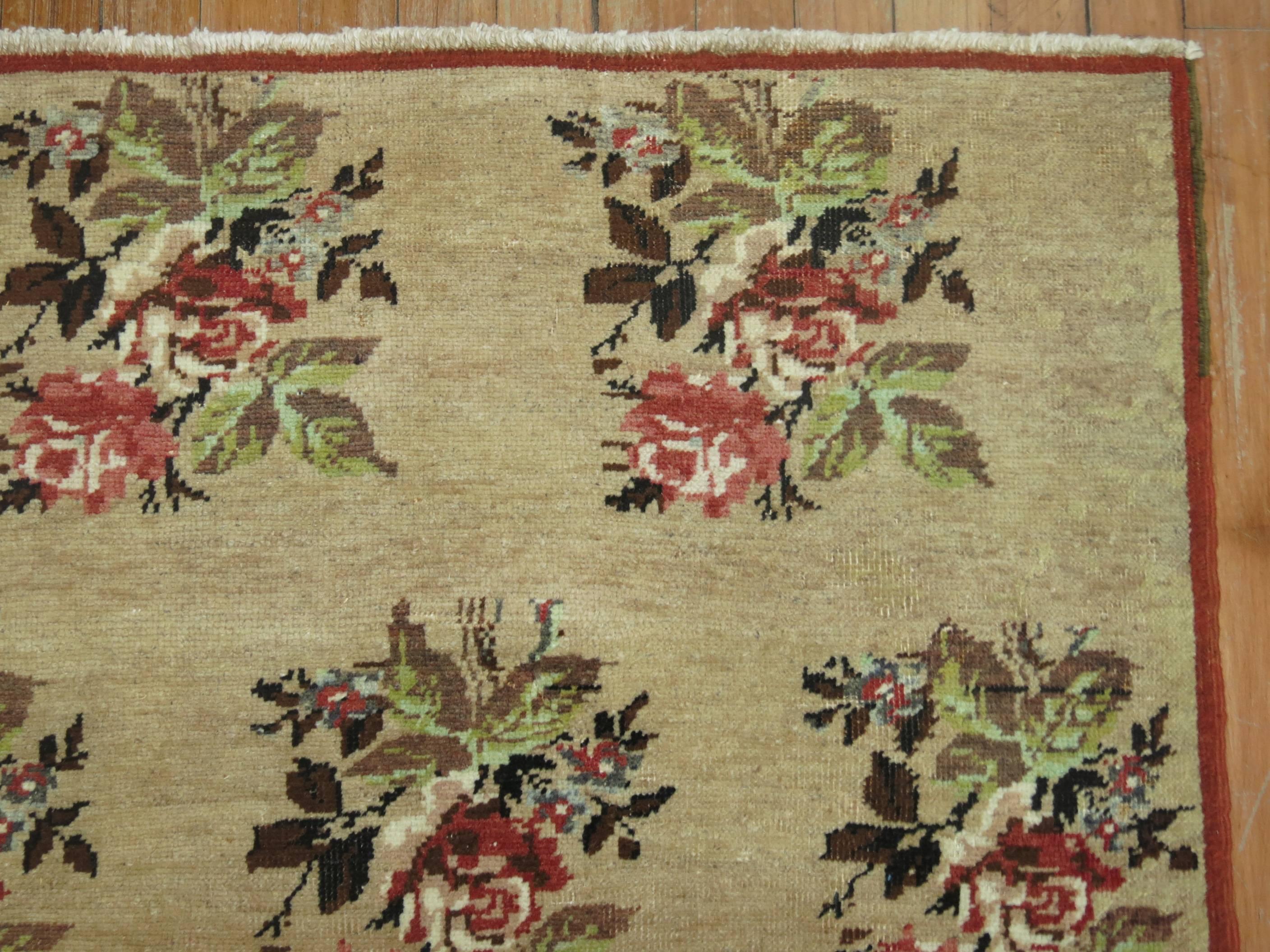 Zabihi Collection Elegant Turkish Floral Rug  In Good Condition For Sale In New York, NY