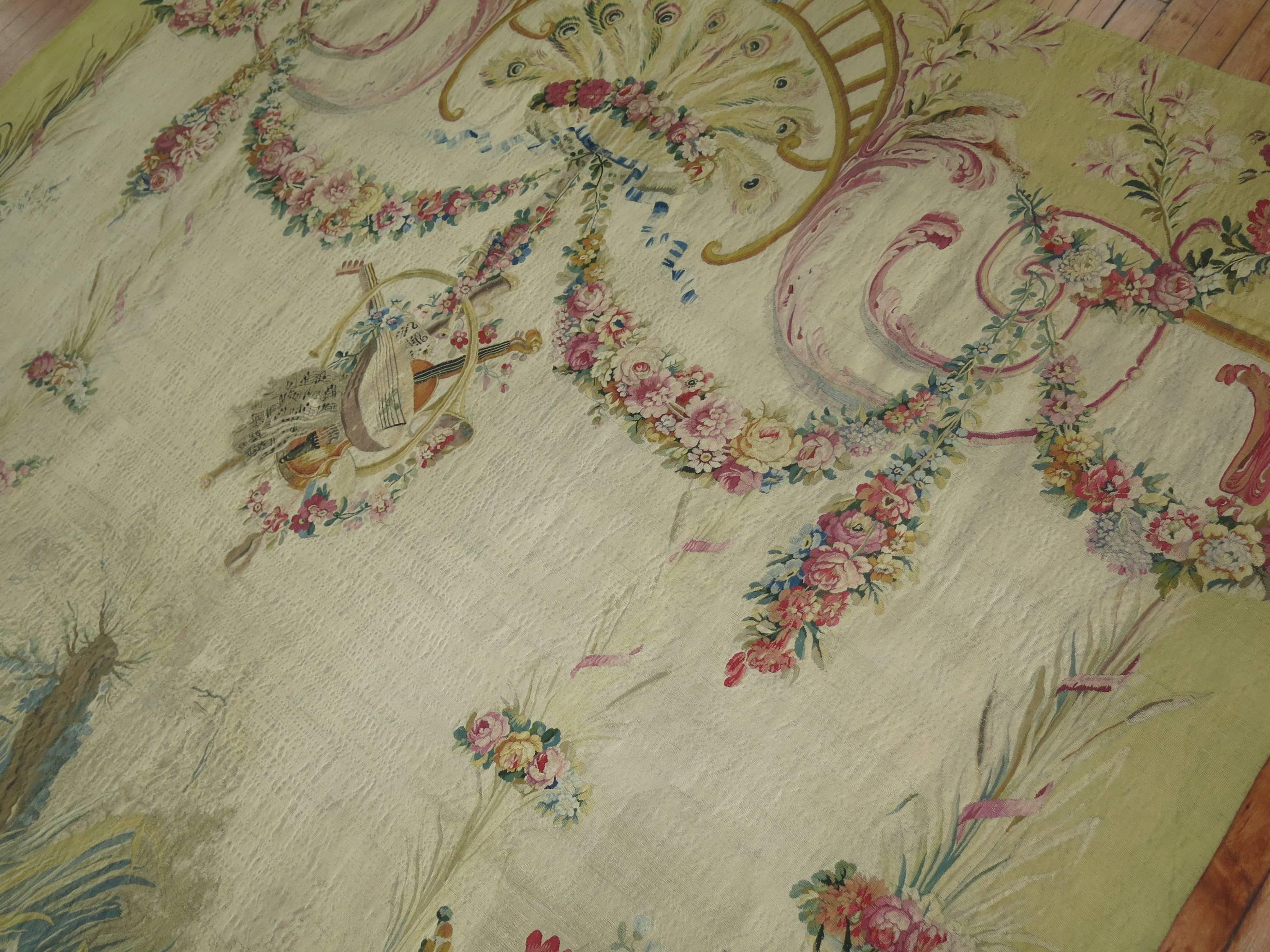 Français Panneau de tapisserie français d'Aubusson du 18ème siècle en vente