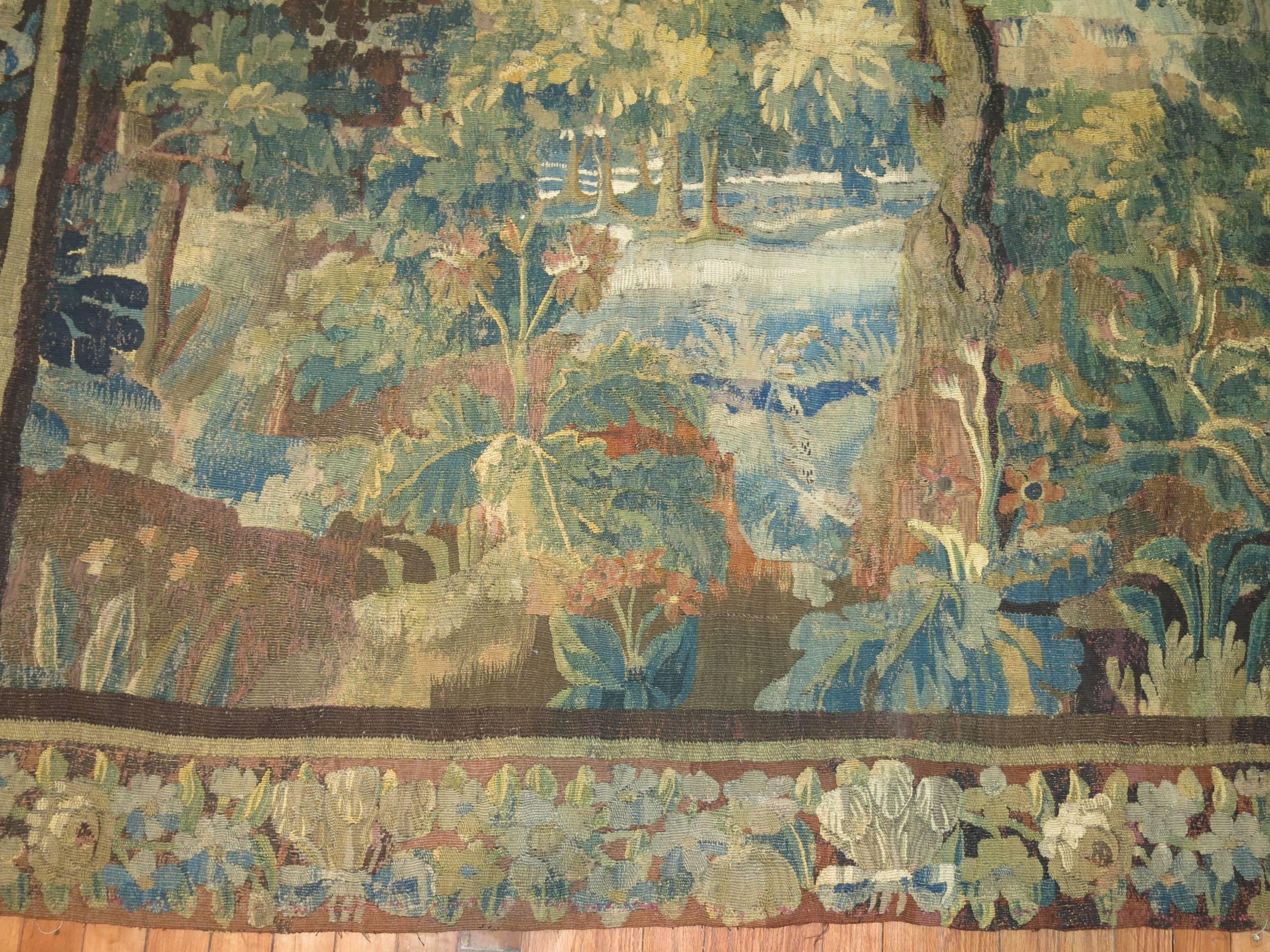 Antique Flemish Verdure Tapestry In Good Condition In New York, NY