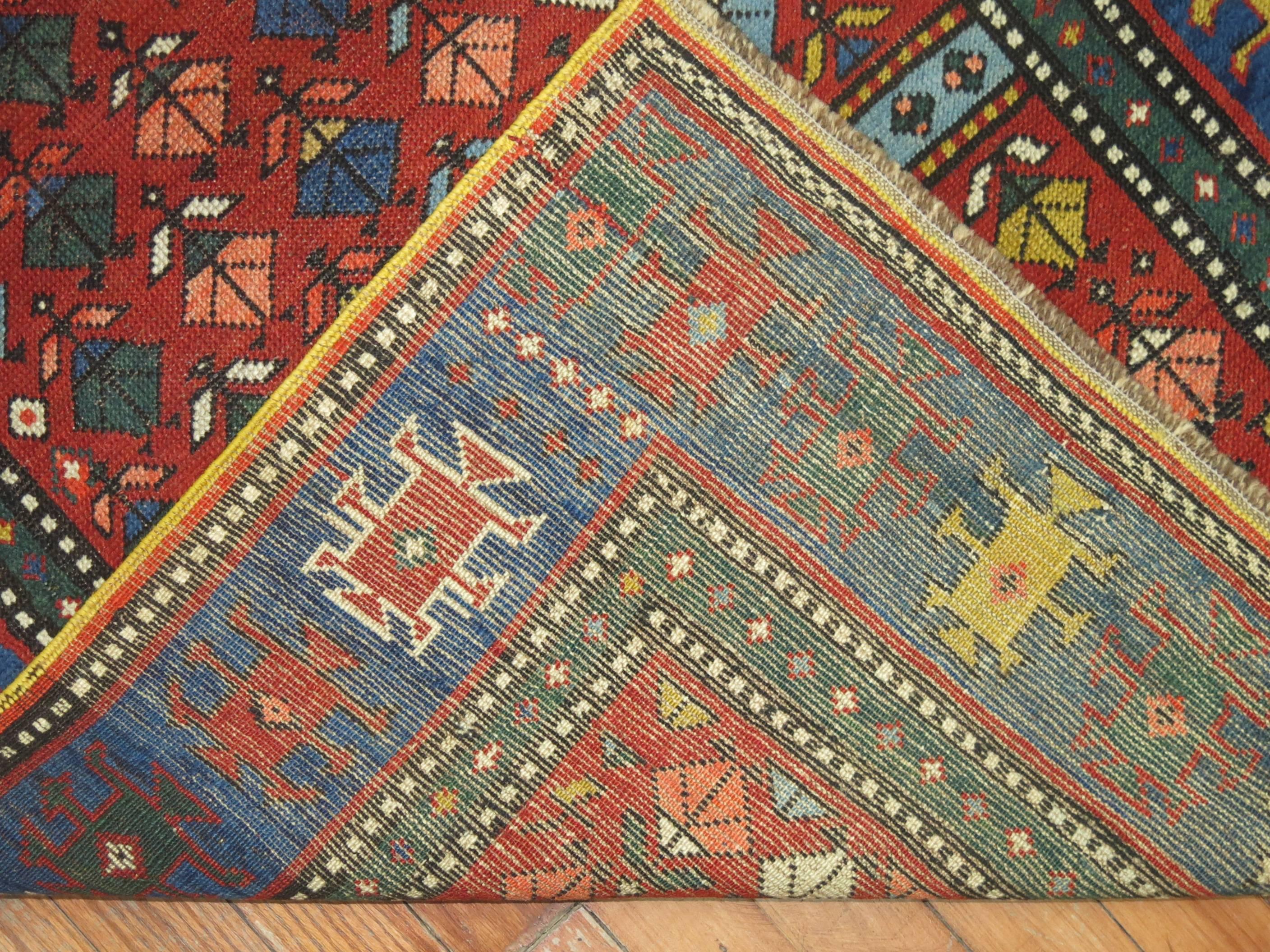 Islamic Zabihi Collection Antique Kazak Prayer Motif Rug For Sale