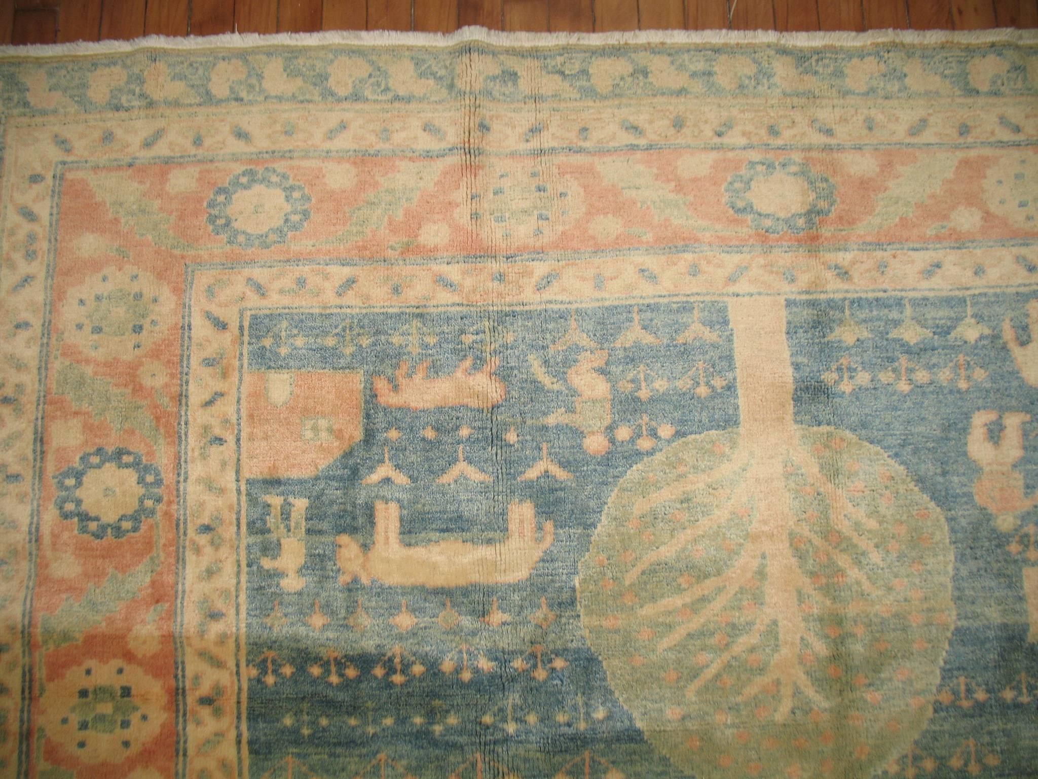 Vintage Turkish Pictorial Carpet In Excellent Condition In New York, NY