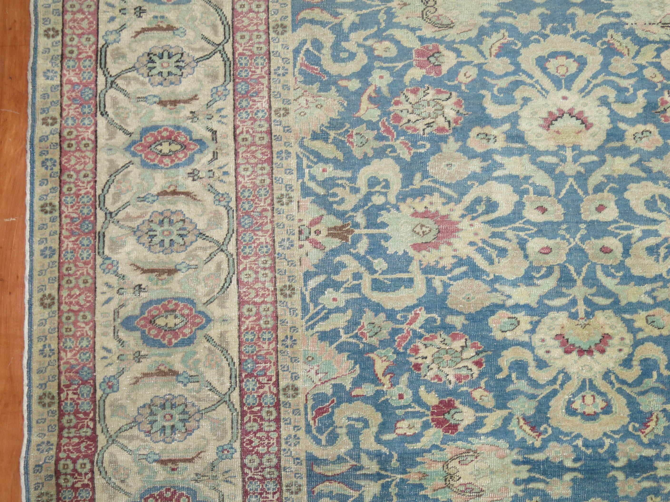 20th Century Blue Turkish Sivas Carpet For Sale