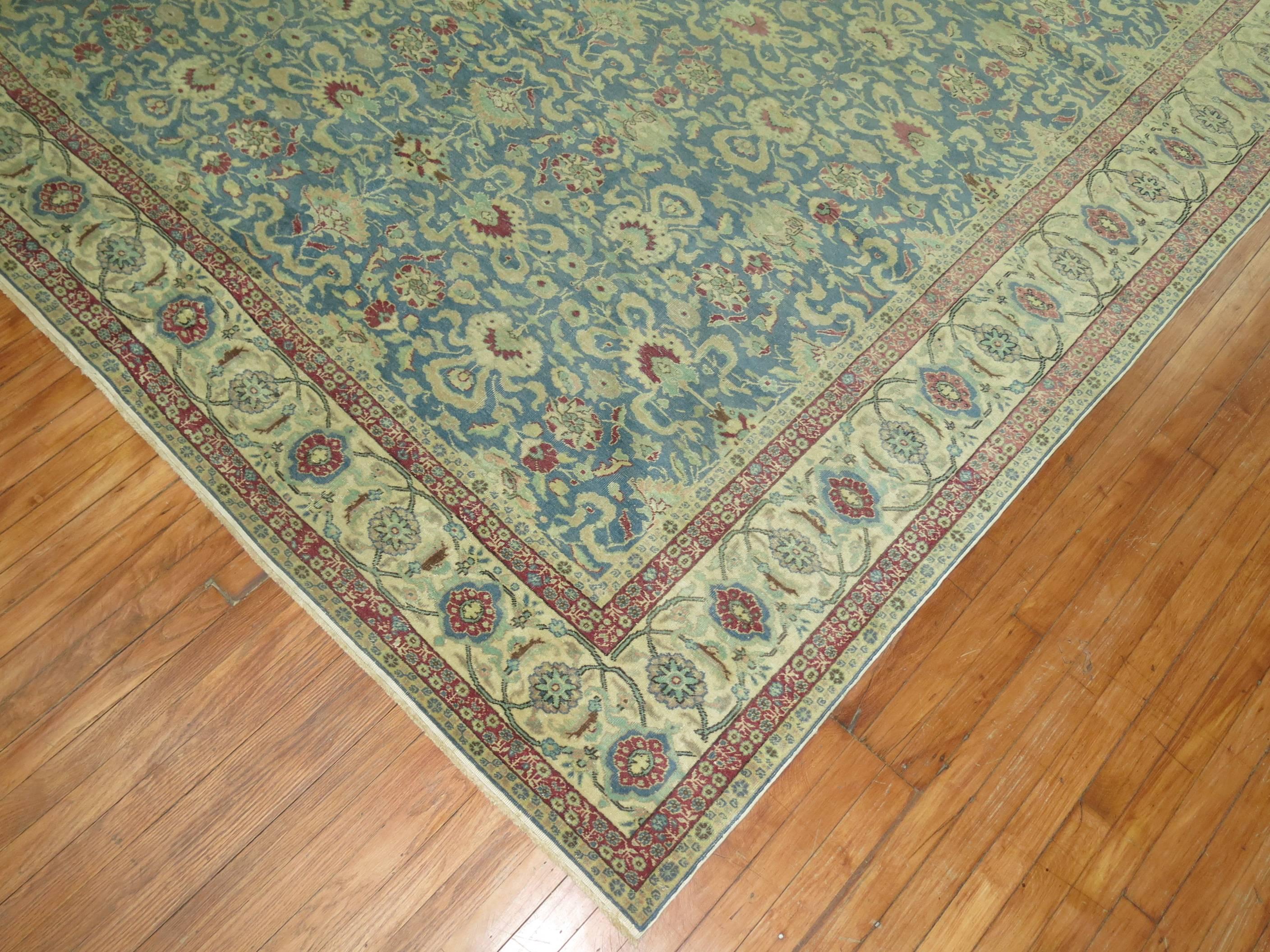 Wool Blue Turkish Sivas Carpet For Sale