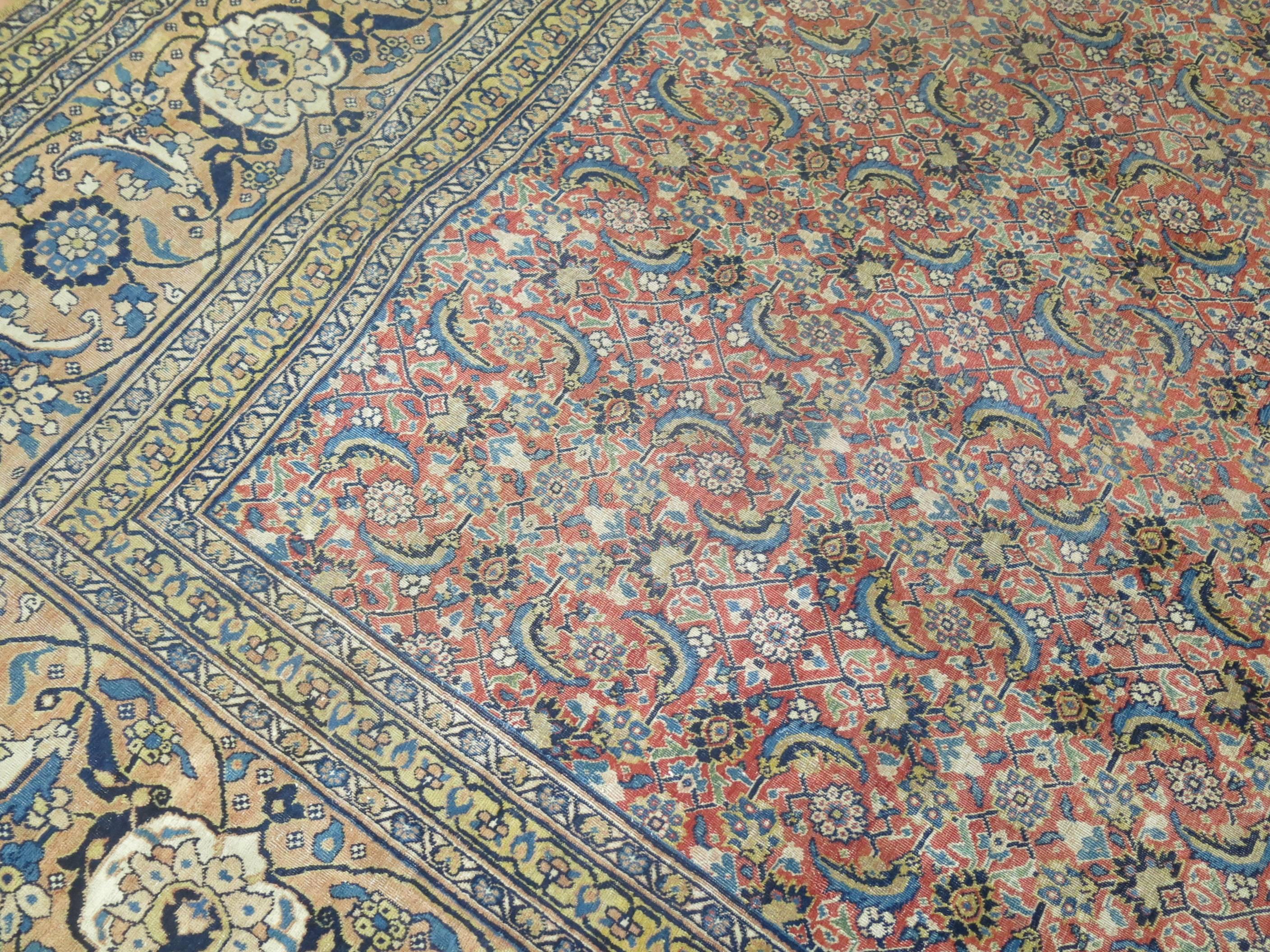Antique Persian Tabriz Oriental Rug 5