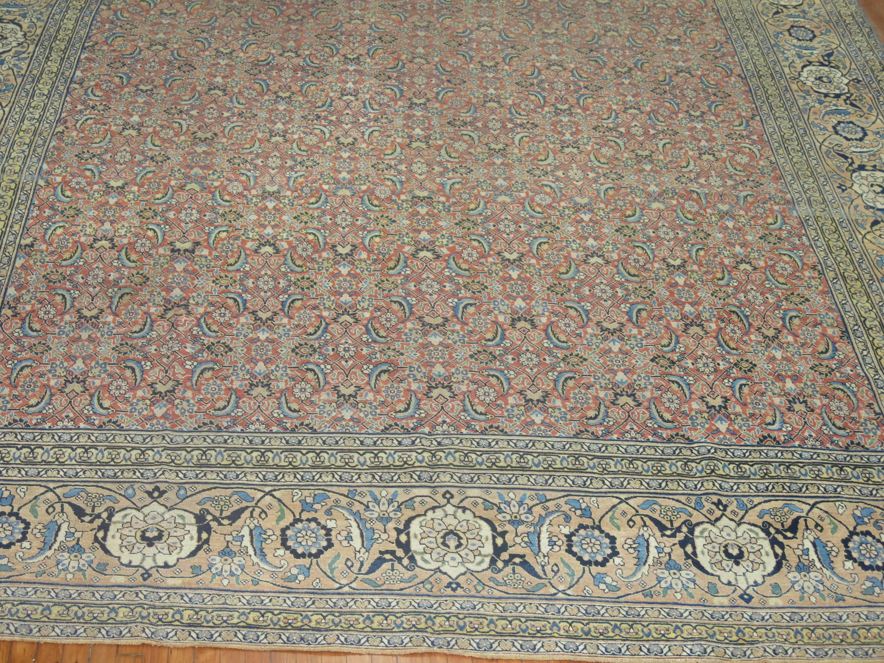 Antique Persian Tabriz Oriental Rug 7