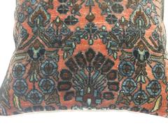 Antique Persian Sarouk Rug Pillow