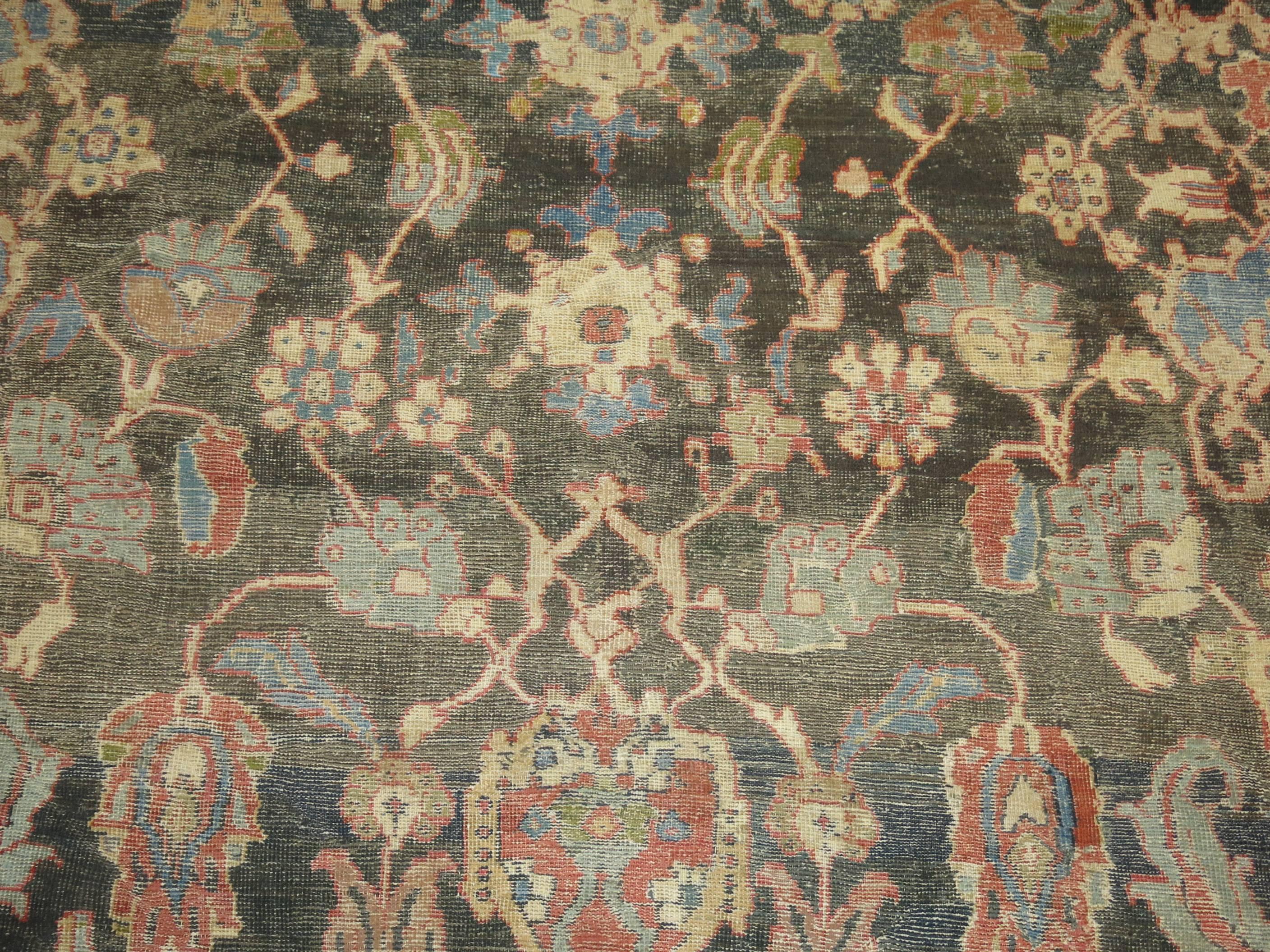 Antique Persian Sultanabad Mahal Carpet 4