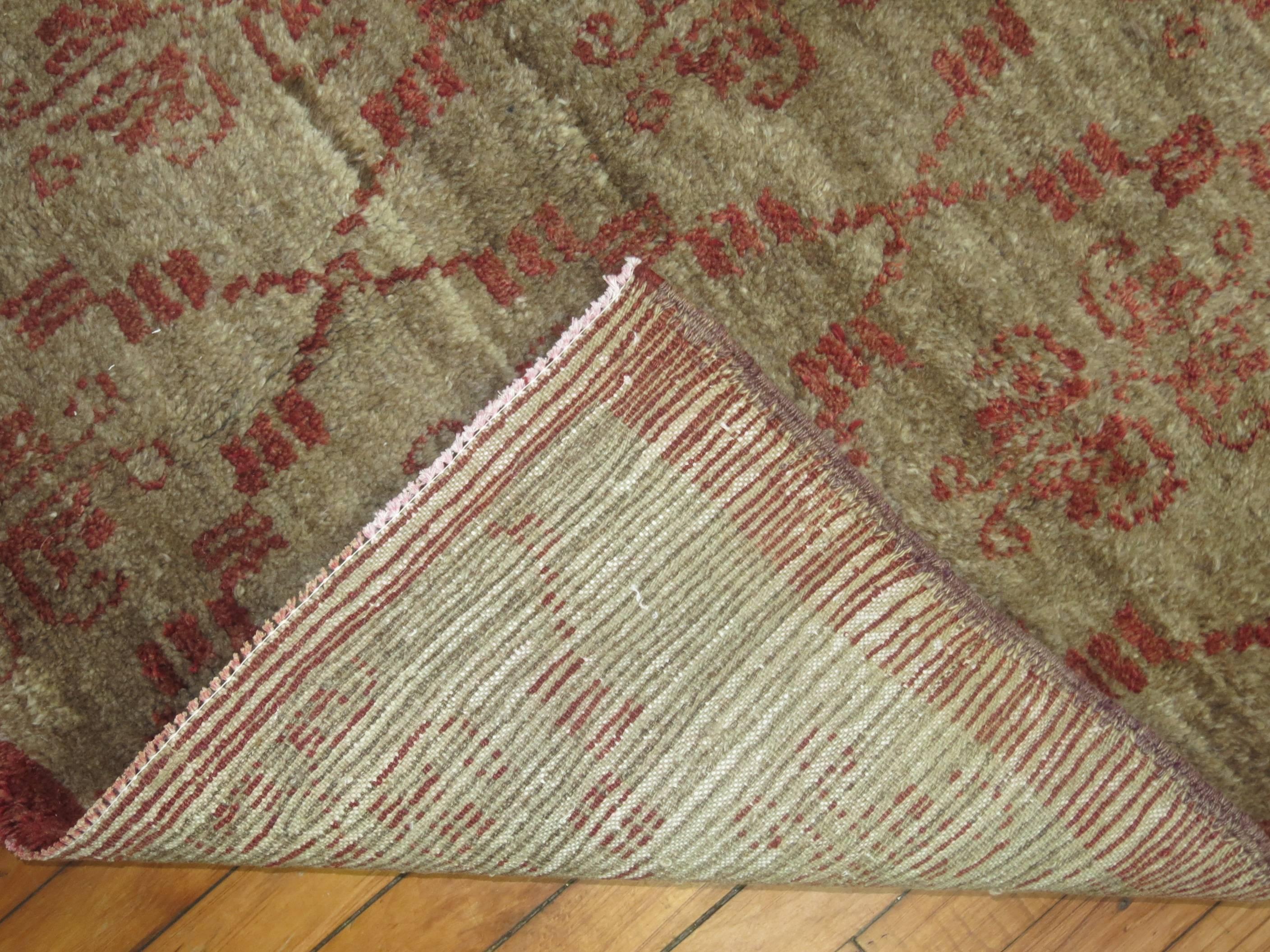 Hand-Knotted Vintage Turkish Konya Carpet