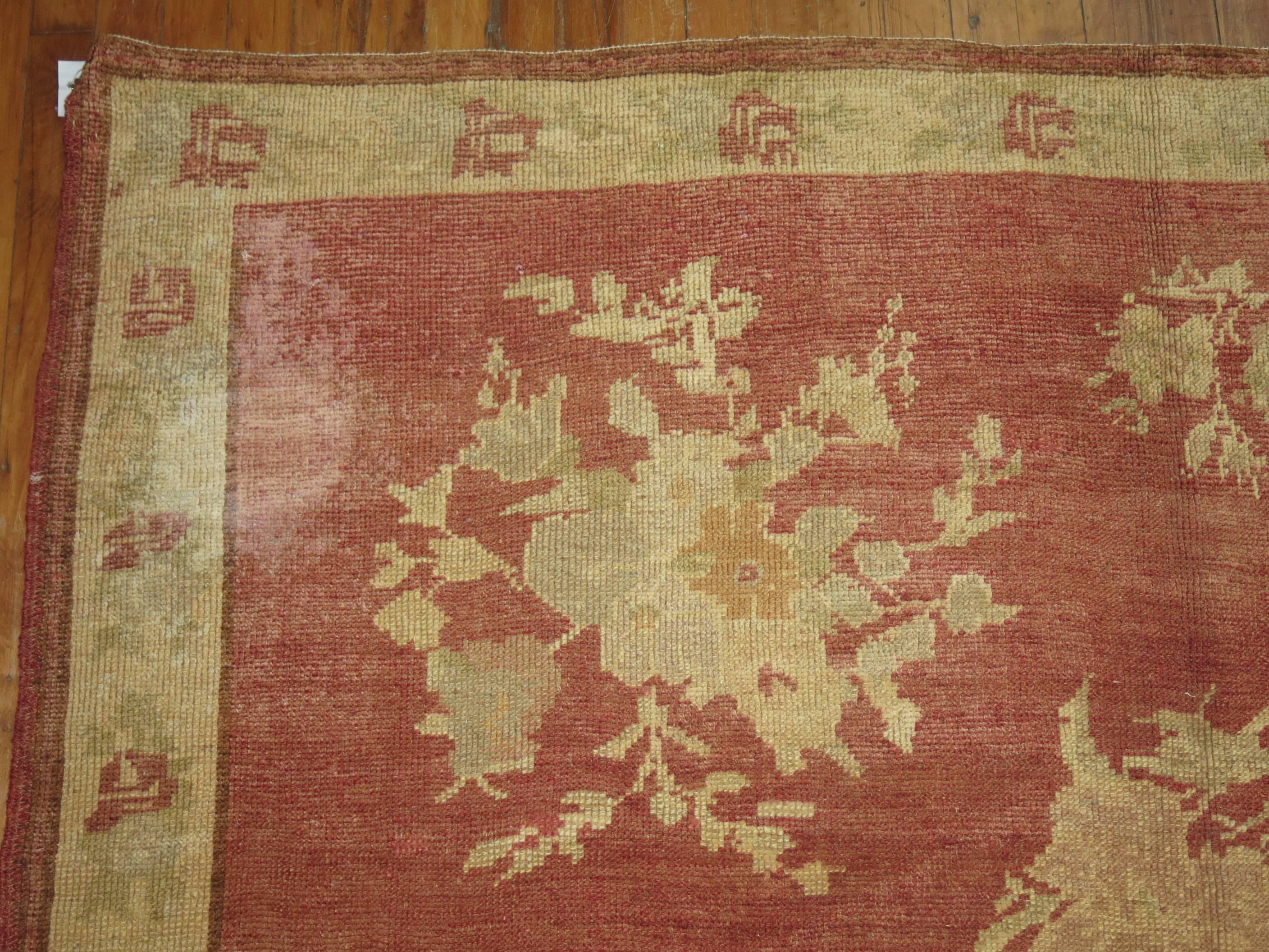 Vintage Turkish Bessarabian Inspired Gallery Size Rug For Sale 1