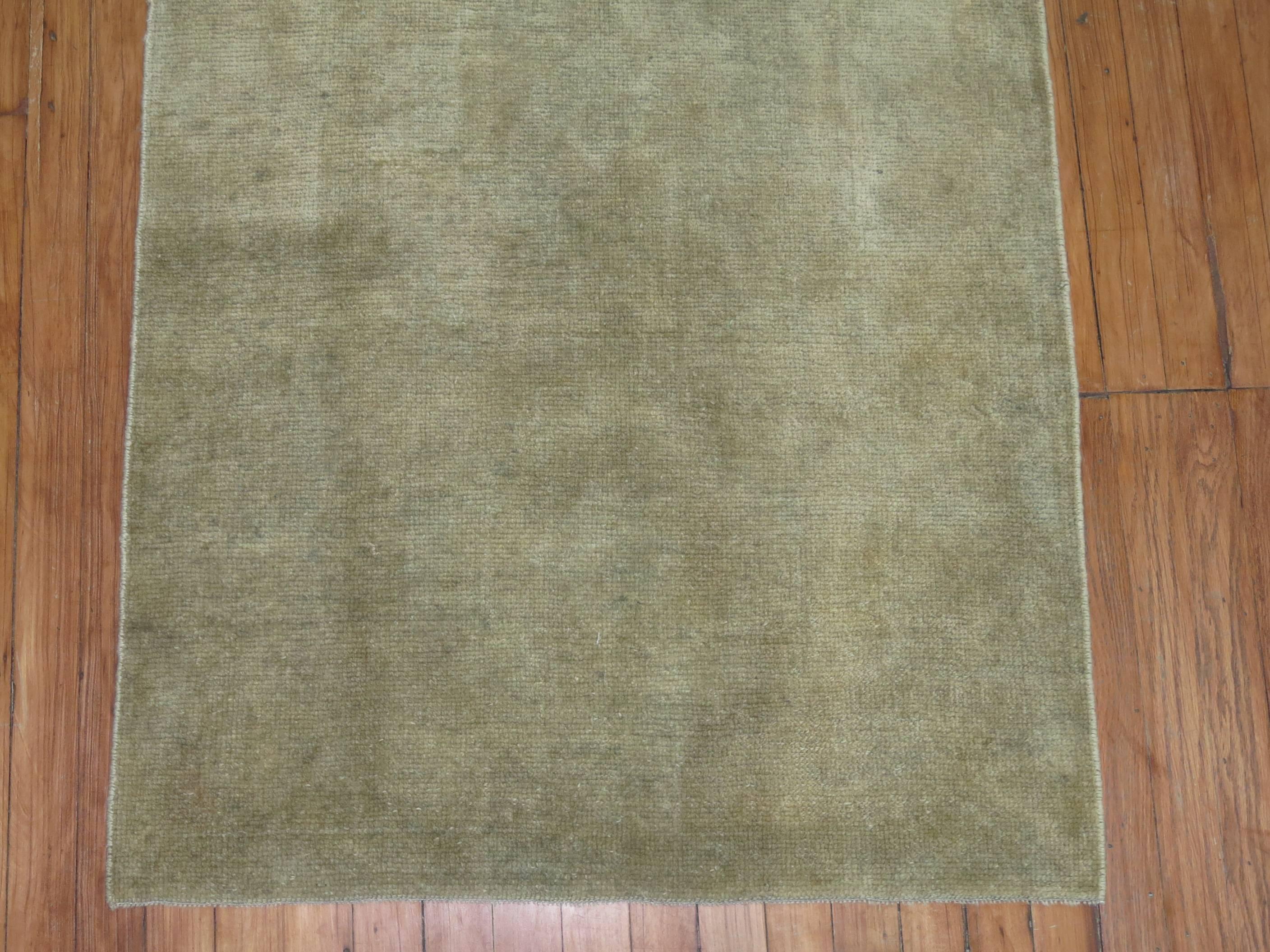 Monochromatic vintage Turkish Oushak rug in brown/taupe.