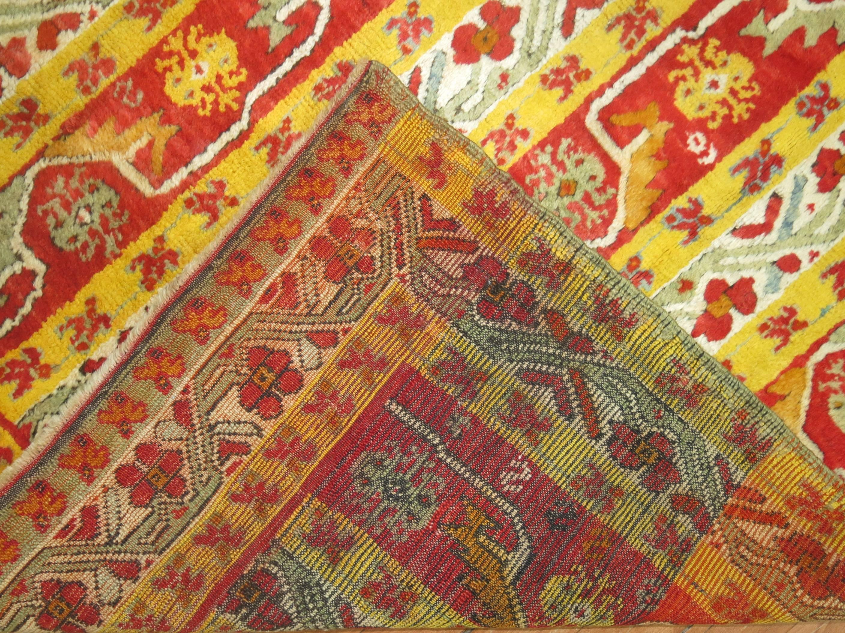 Wool Antique Turkish Melas Rug For Sale