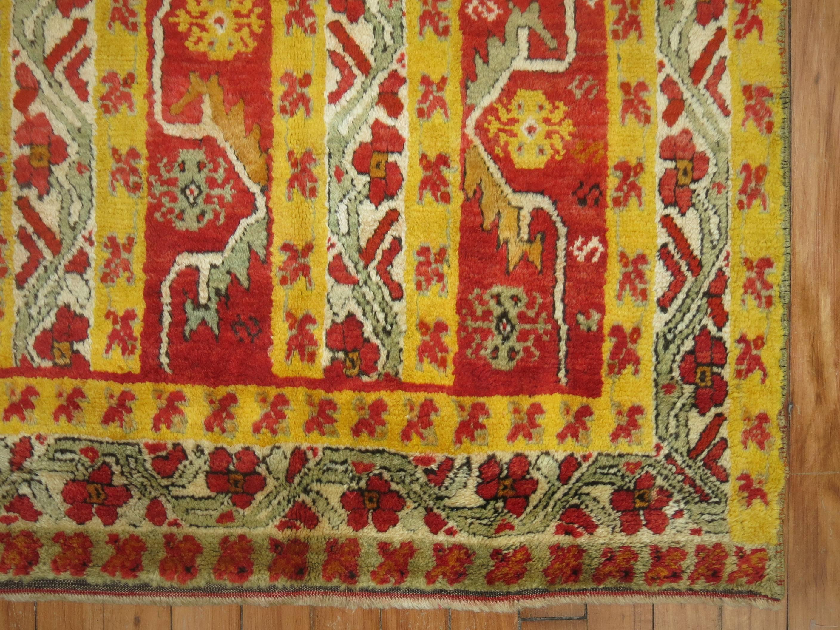 Antiker türkischer Melas-Teppich (Wolle) im Angebot