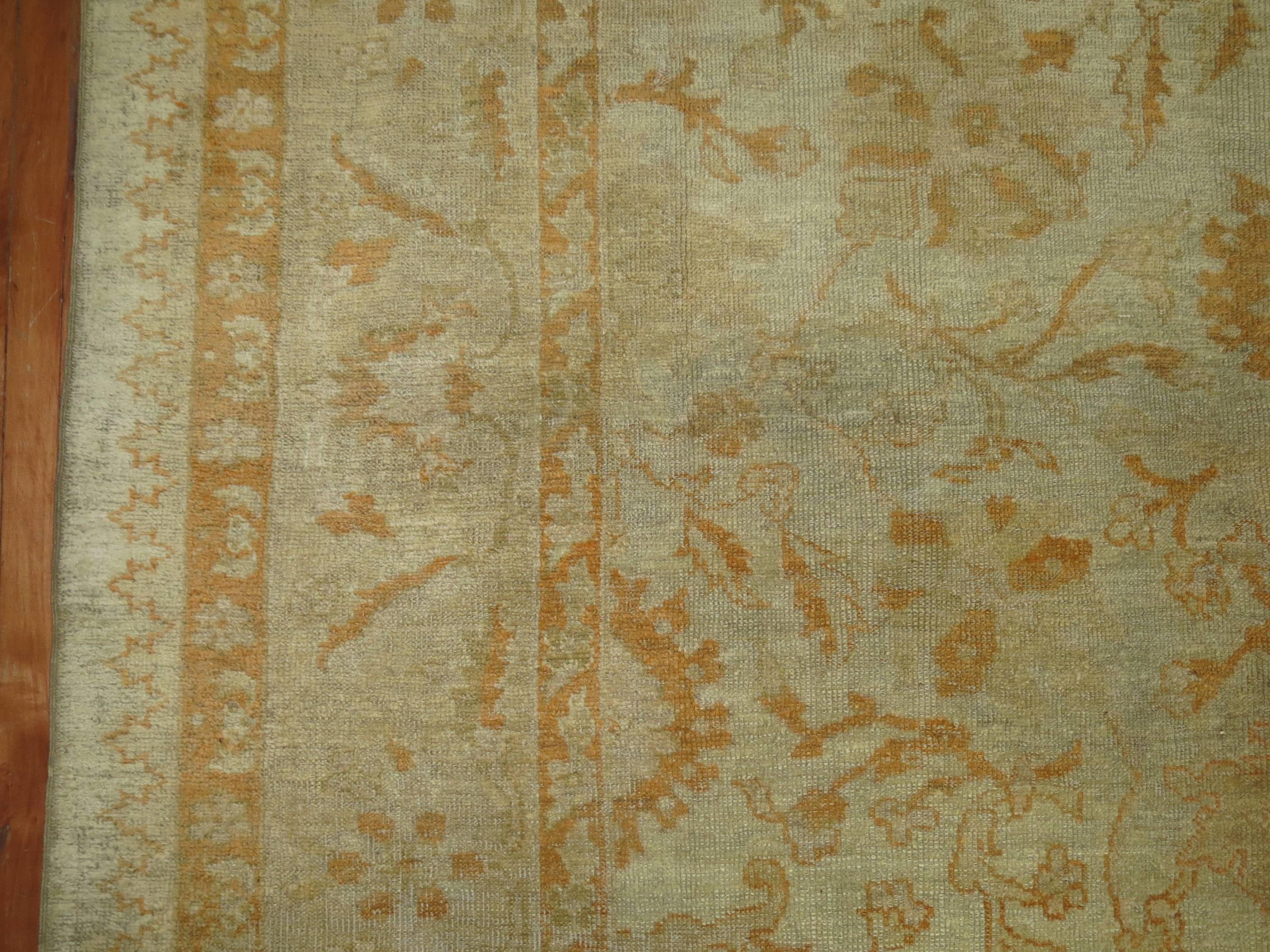 Antique Turkish Oushak Room Size Carpet For Sale 4