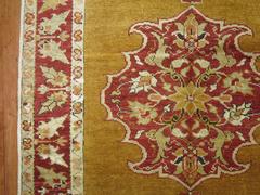 Zabihi Collection Mustard Antique Turkish Scatter Throw Size Rug