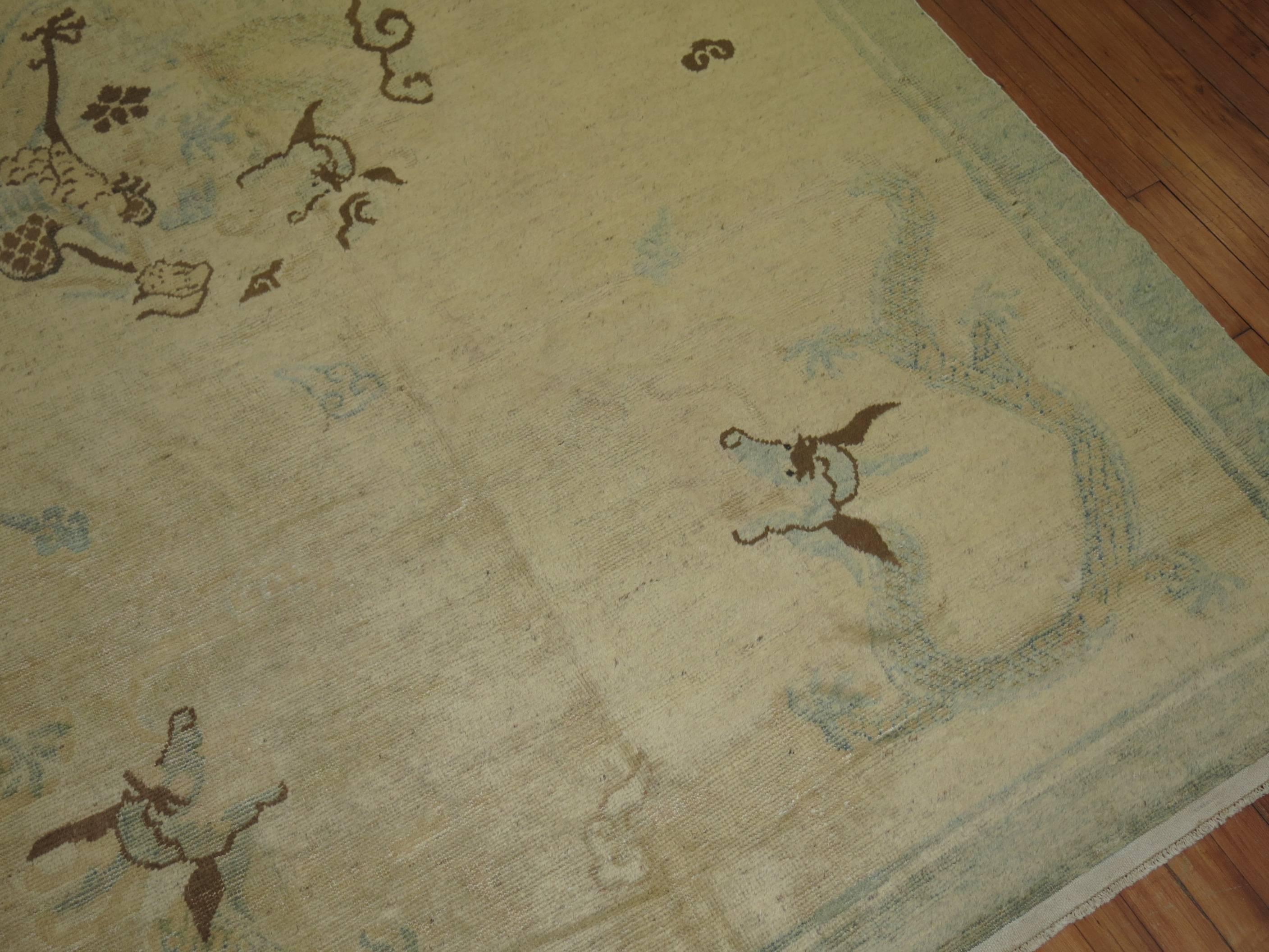 Wool Dragon Chinese Peking Rug For Sale