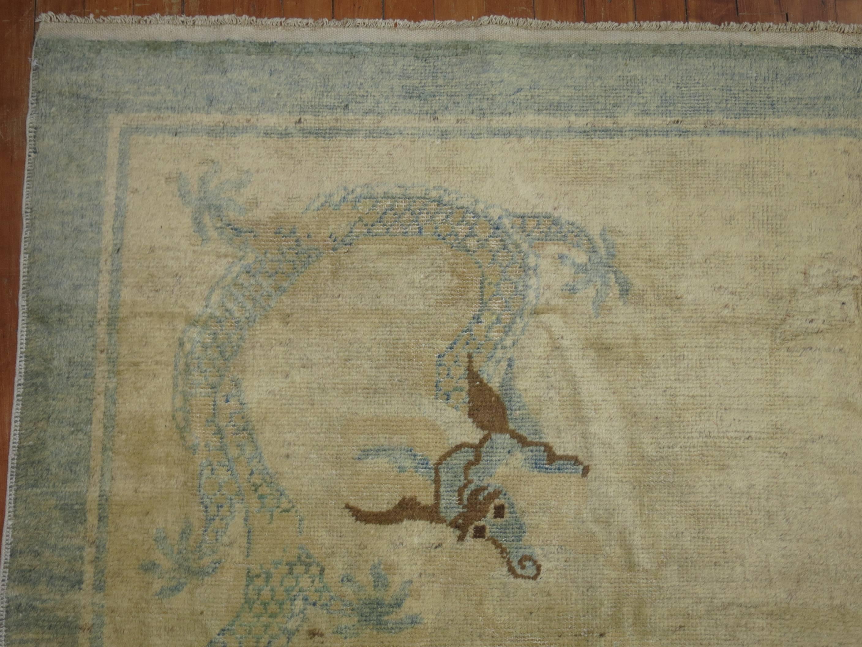 Tapis de Pékin chinois à dragons en vente 1