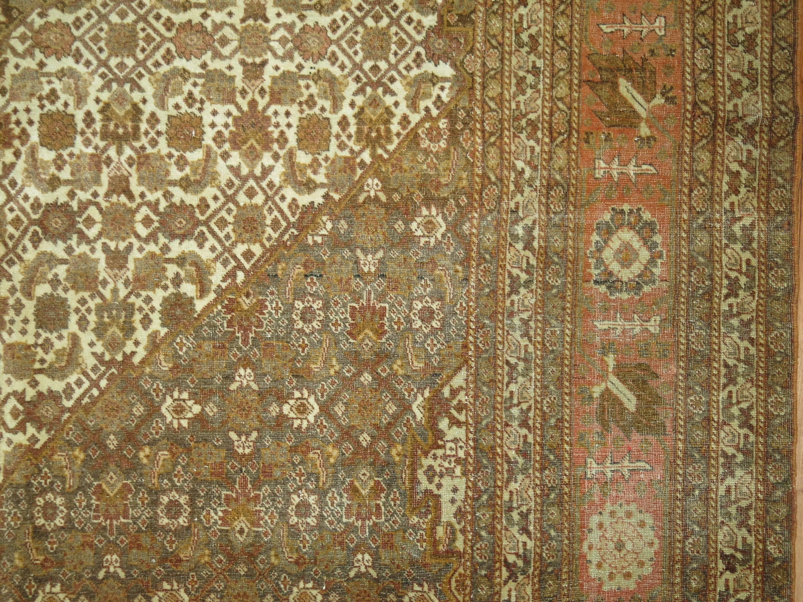American Classical Antique Persian Tabriz Carpet For Sale