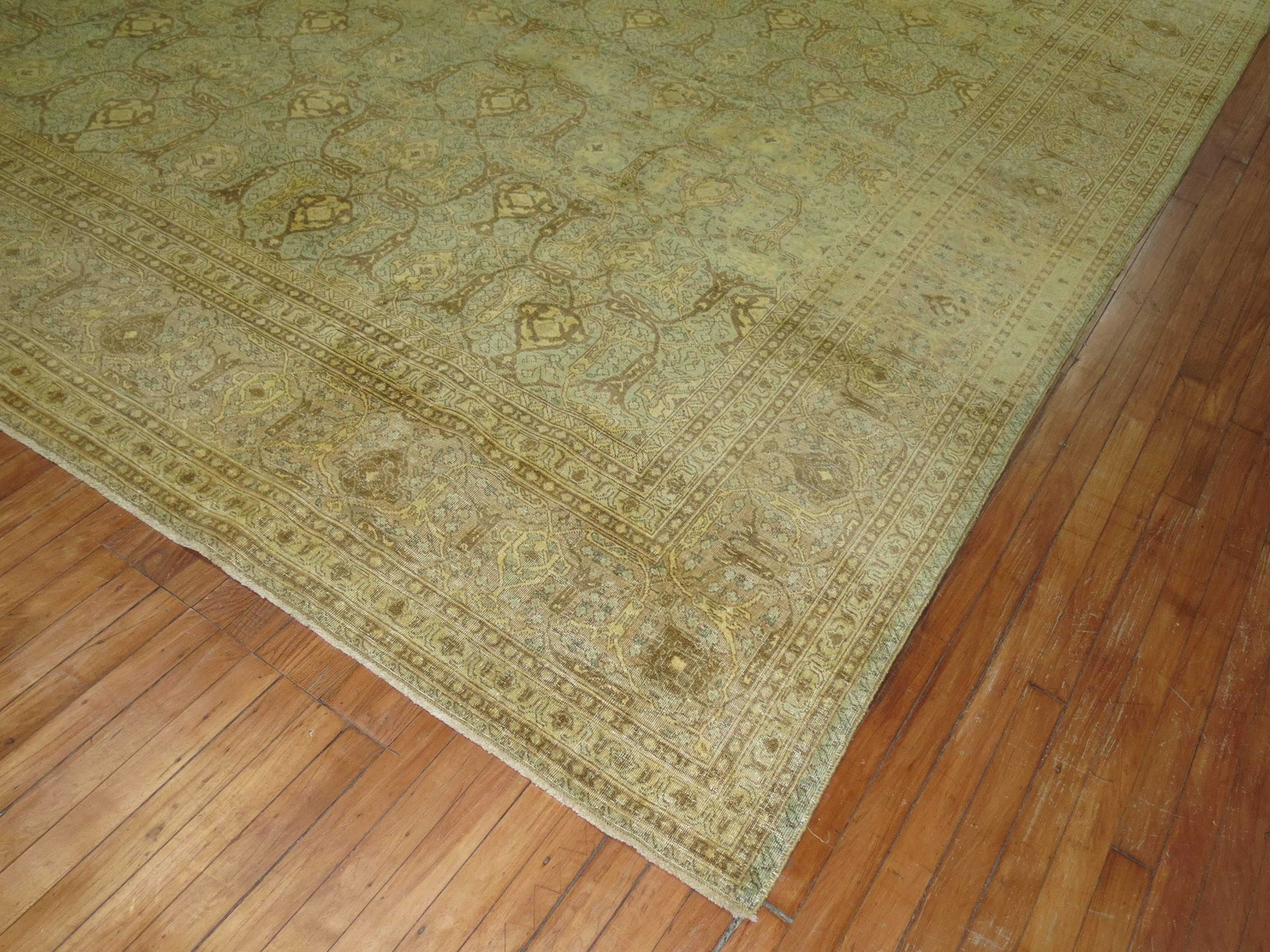 Tabriz Zabihi Collection Large Antique Persian Isfahan Carpet For Sale
